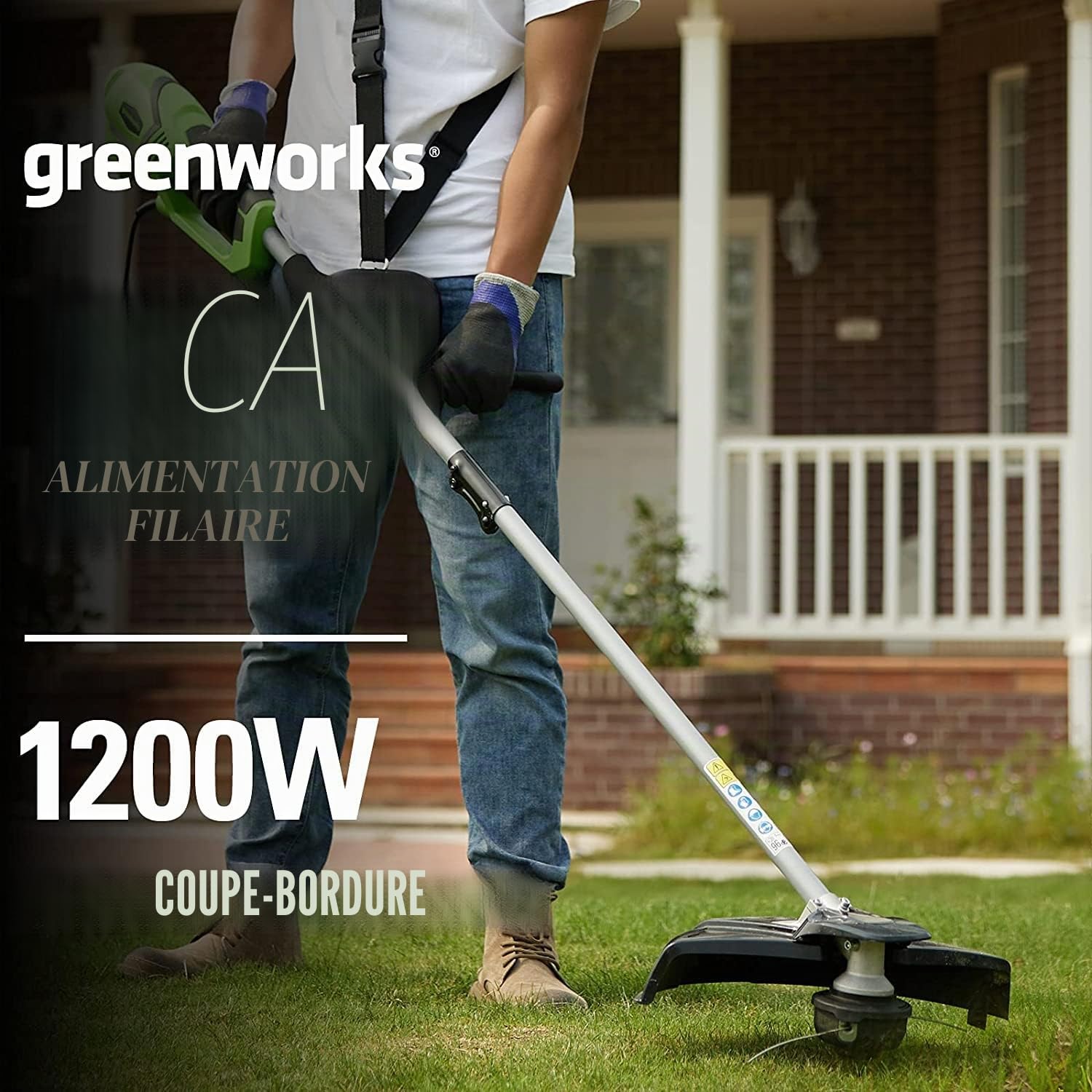 Greenworks Coupe-bordure & Débroussailleuse à Fil Électrique 230V 40cm, Lame de Débroussailleuse