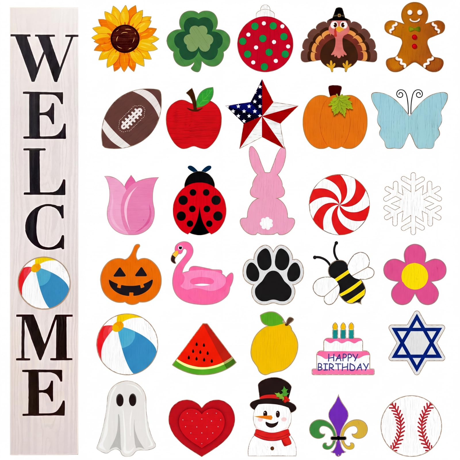 Amazon.com: Yalikop Interchangeable Welcome Sign for Front Porch