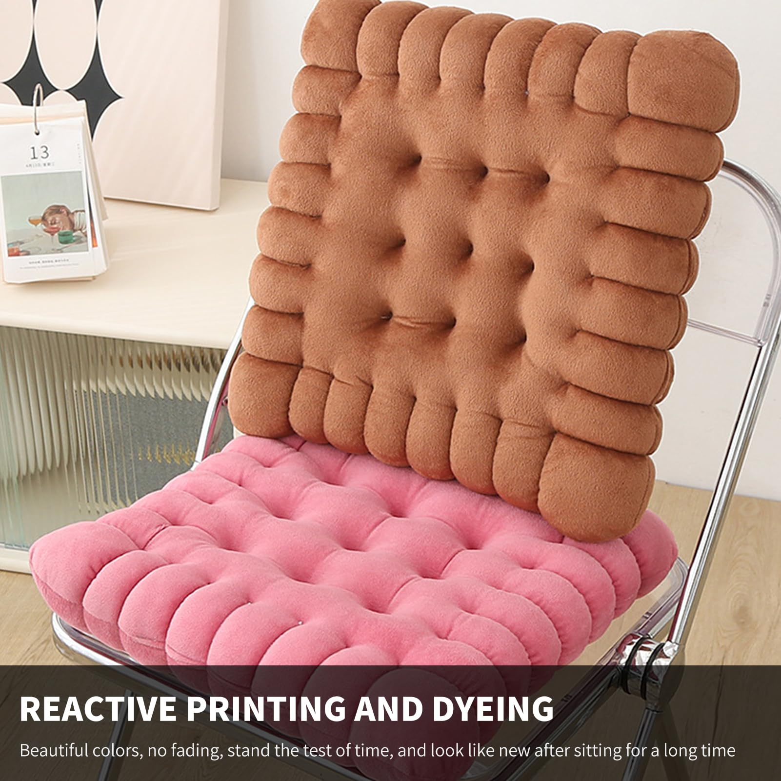Set di 4 cuscini quadrati per sedie da pranzo, ufficio e giardino, per aumentare il comfort per anziani e poltrone, 40 x 42 cm