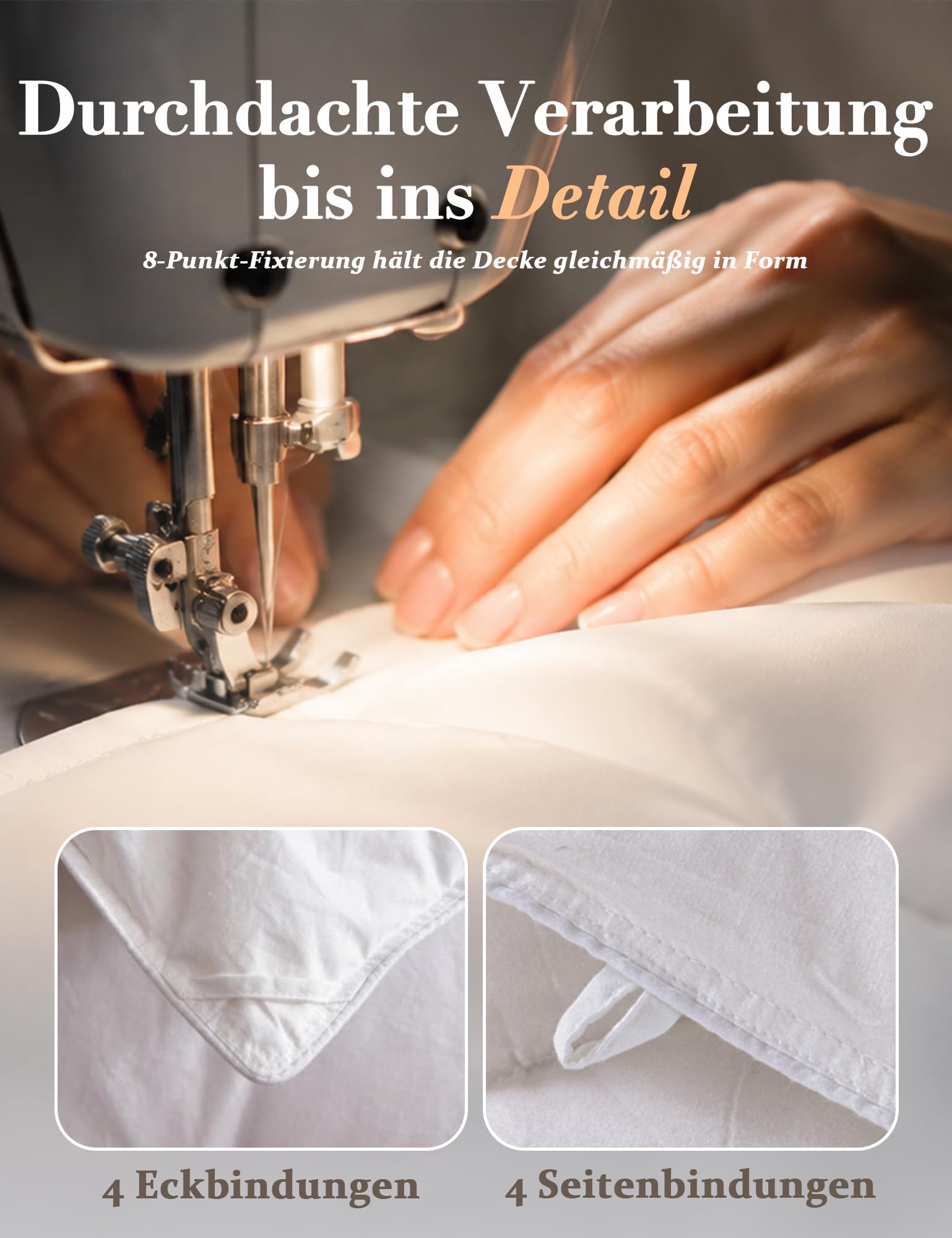 BPC Daunendecke 240x260 cm 90% Daunenfüllung 400g/m² Winterdecke