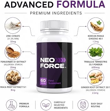 NEO Force Men's Strength & Endurance Supplement 60 Capsules Food Supplement