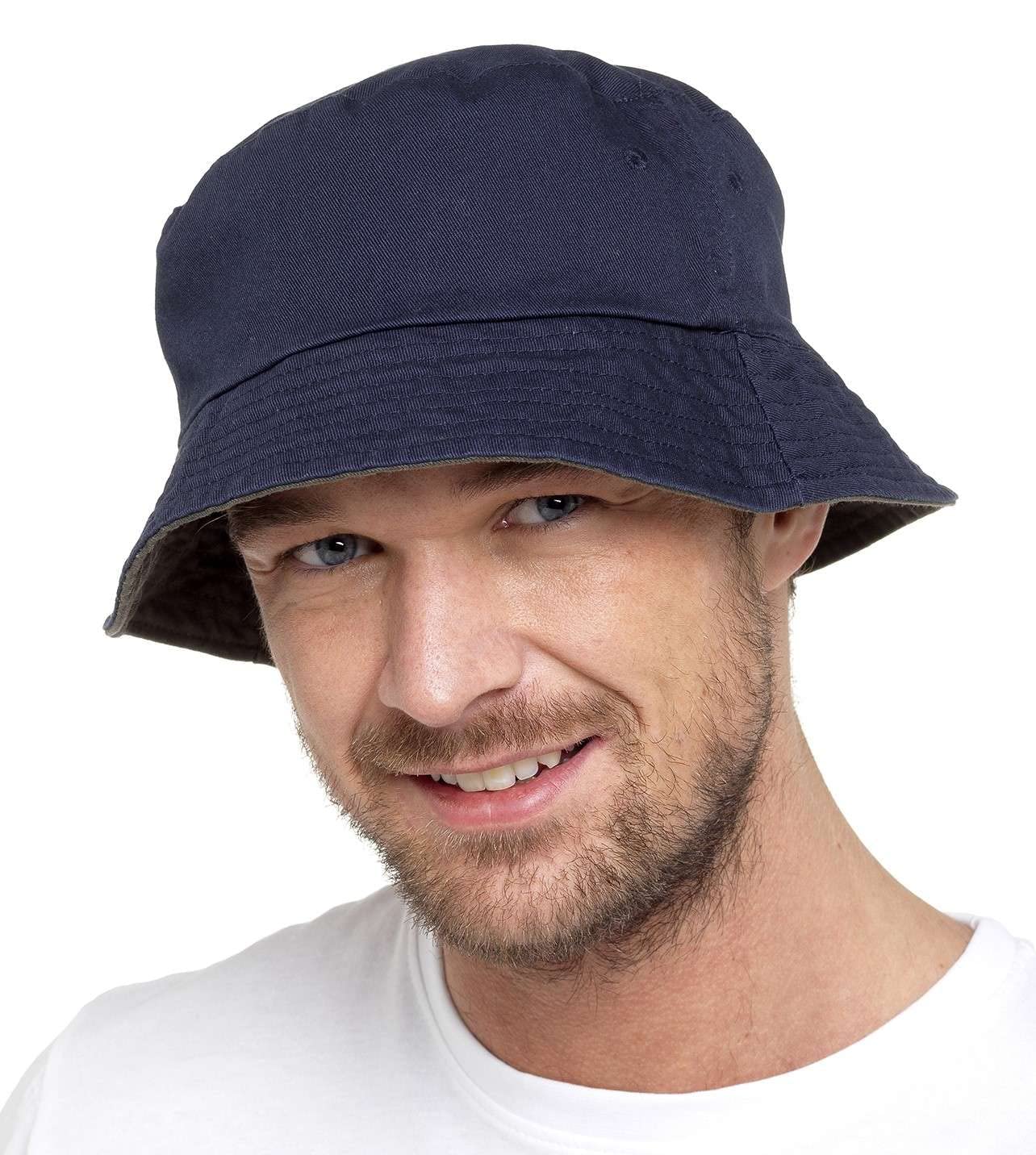 ThingimijigsMen's Reversible Navy/Green Bucket Hat