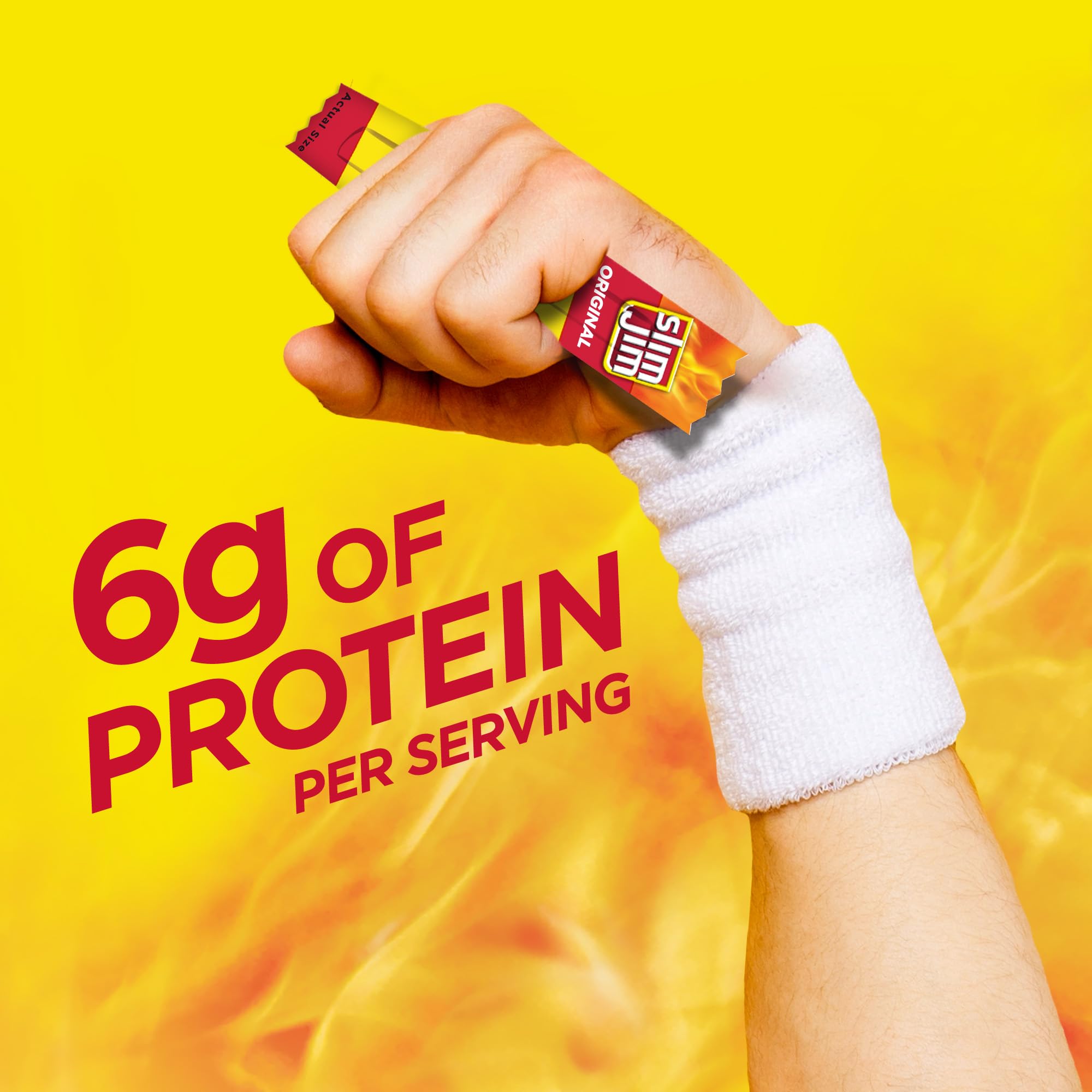 Slim Jim Smoked Meat Sticks Original Flavor 6g Protein Per Serving Snack Size 0 28 oz 100 Count — view 6