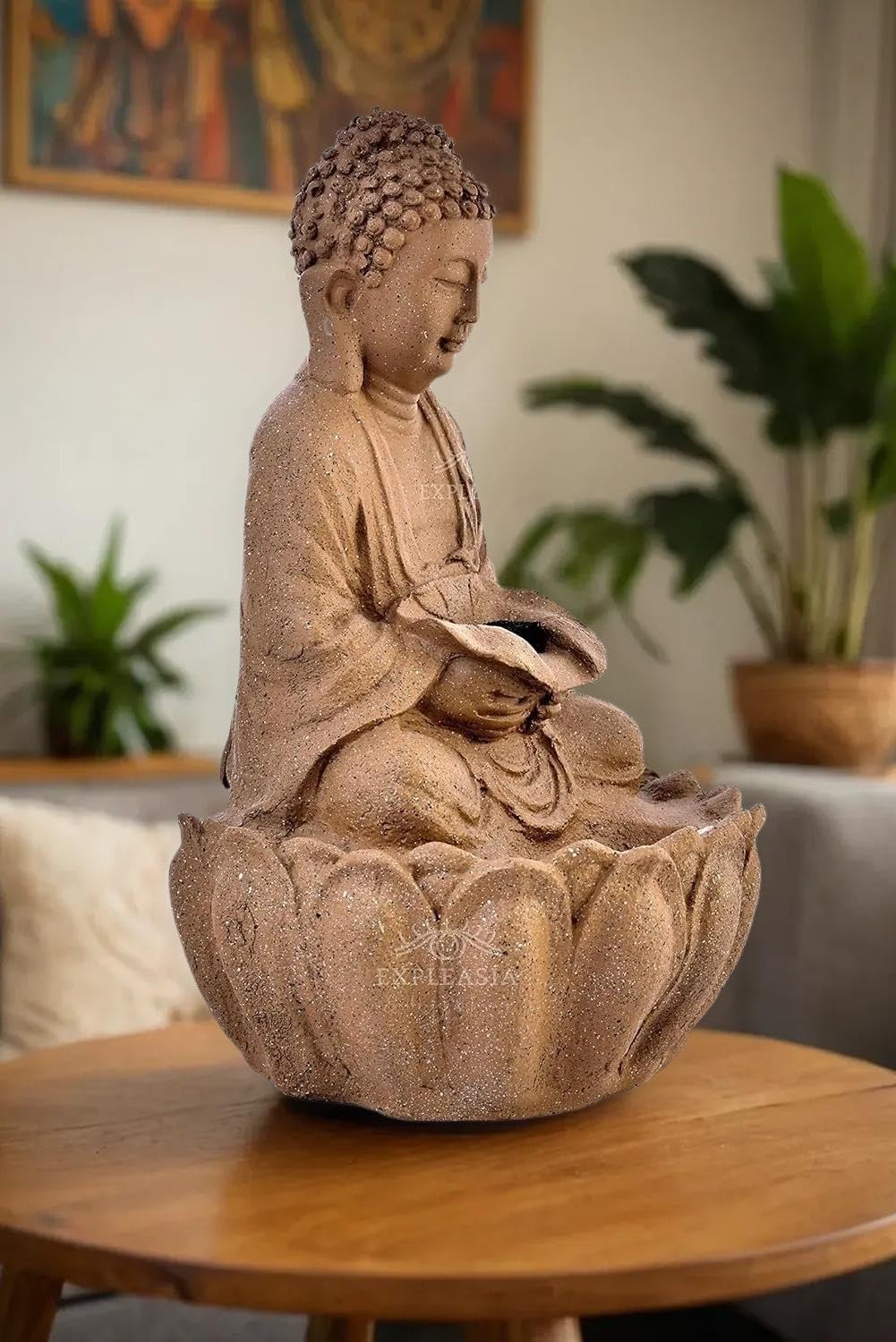 EXPLEASIA Divine 2ft Buddha Water Fountain - Indoor Home Décor, Big Size Waterfall Fountain - Image 3 thumbnail
