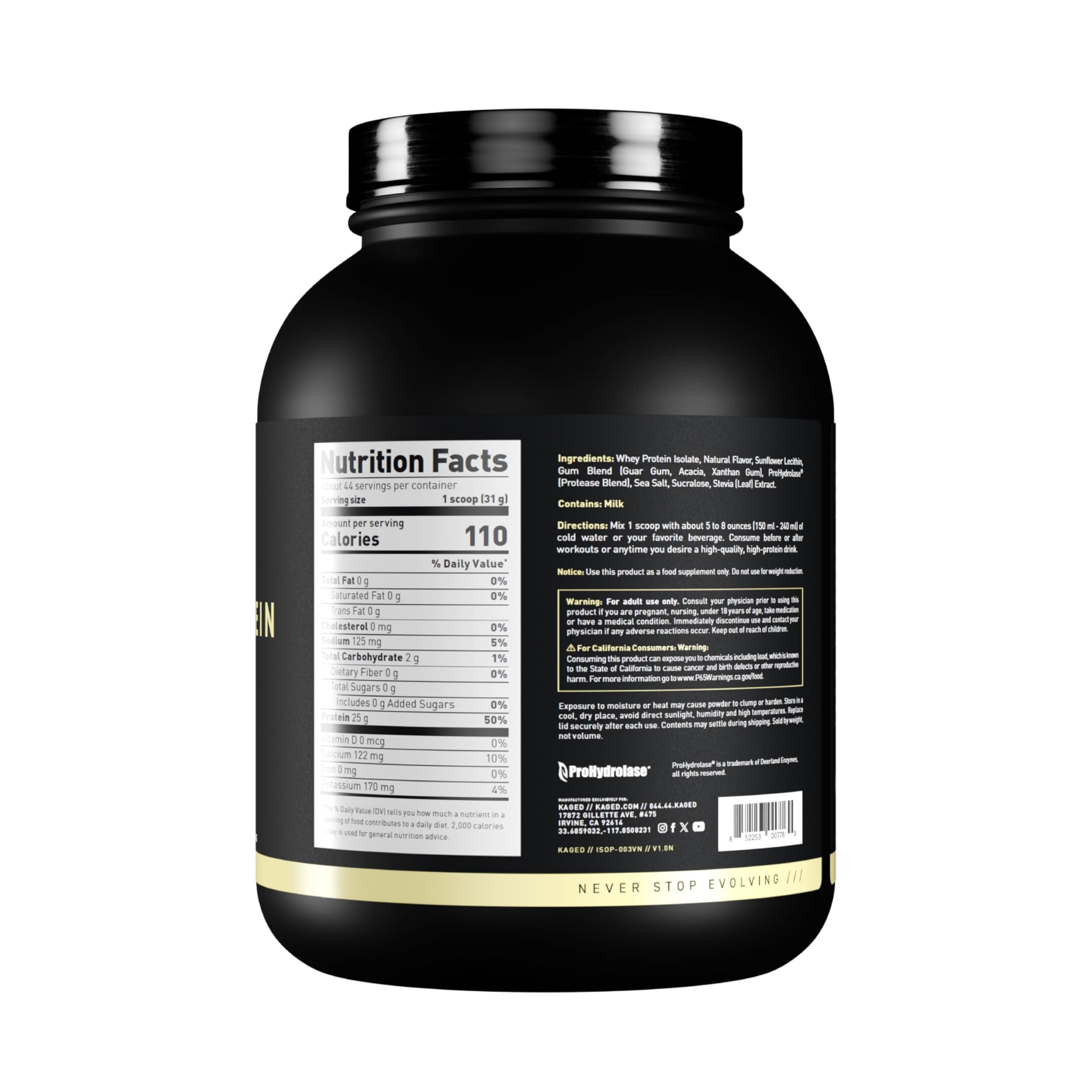 Kaged Muscle Micropure Whey Protein Isolate - 1.36 kg (Vanilla) — Amazon image 2
