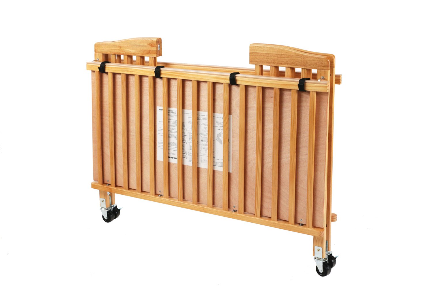 LA Baby The Full Size Wood Folding Crib, Natural