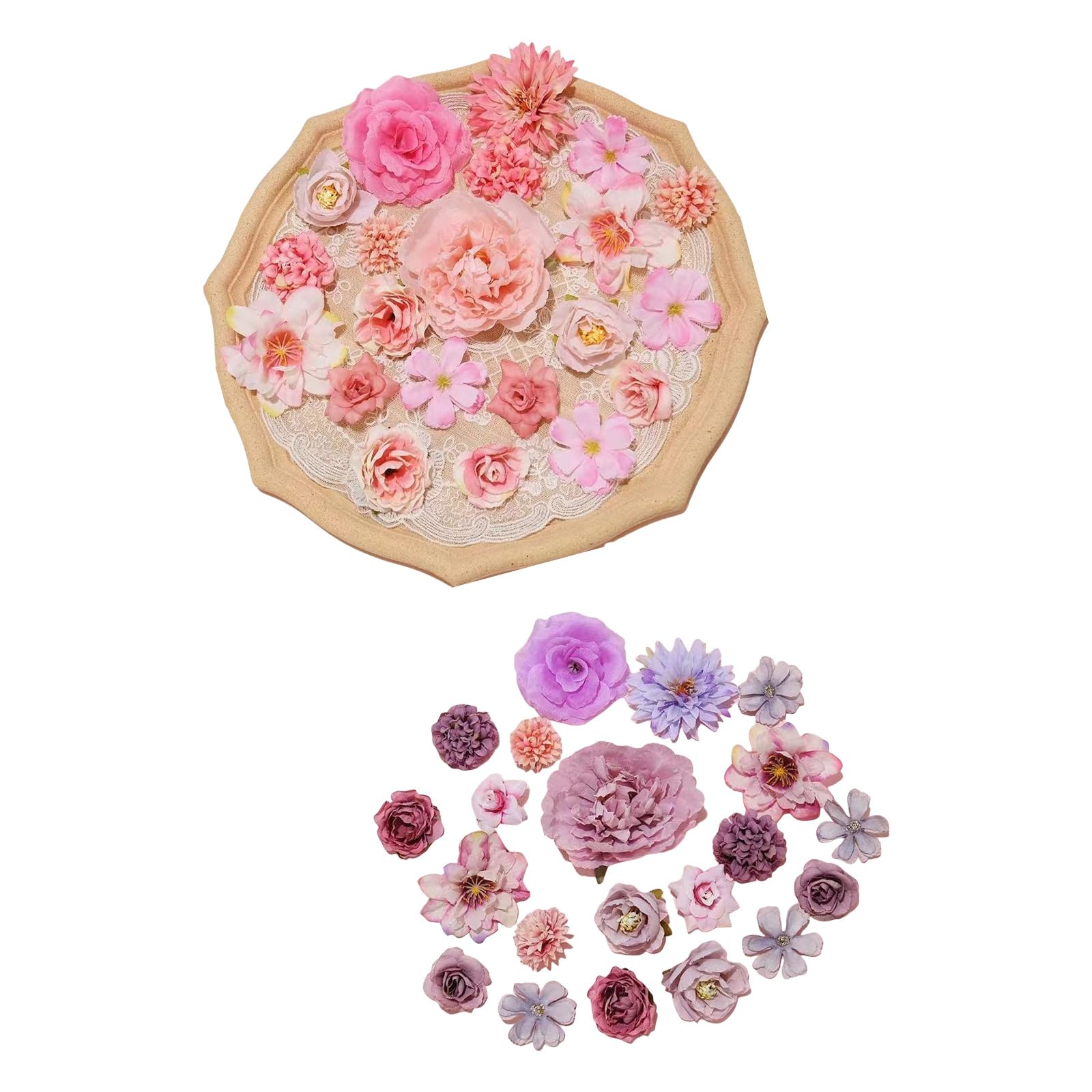 Msioytog Of 42 Small Flower Buds Artificial Flower for Sewing Wedding Party Arrangements and Table Centerpieces Artificial Craft