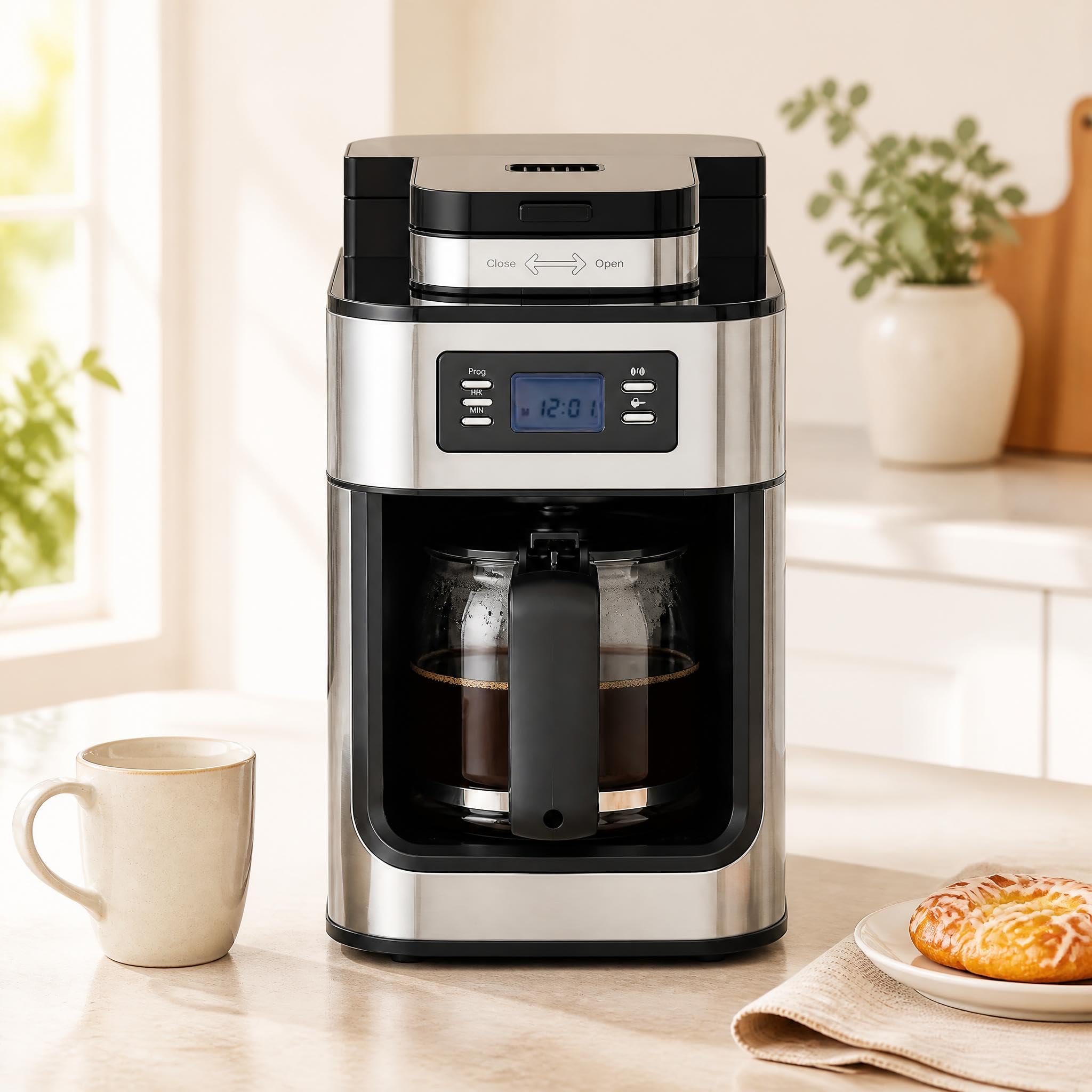 GIANTEX Machina da Caffè Americano a Goccia, con Macinacaffè e Caraffa, 1 L