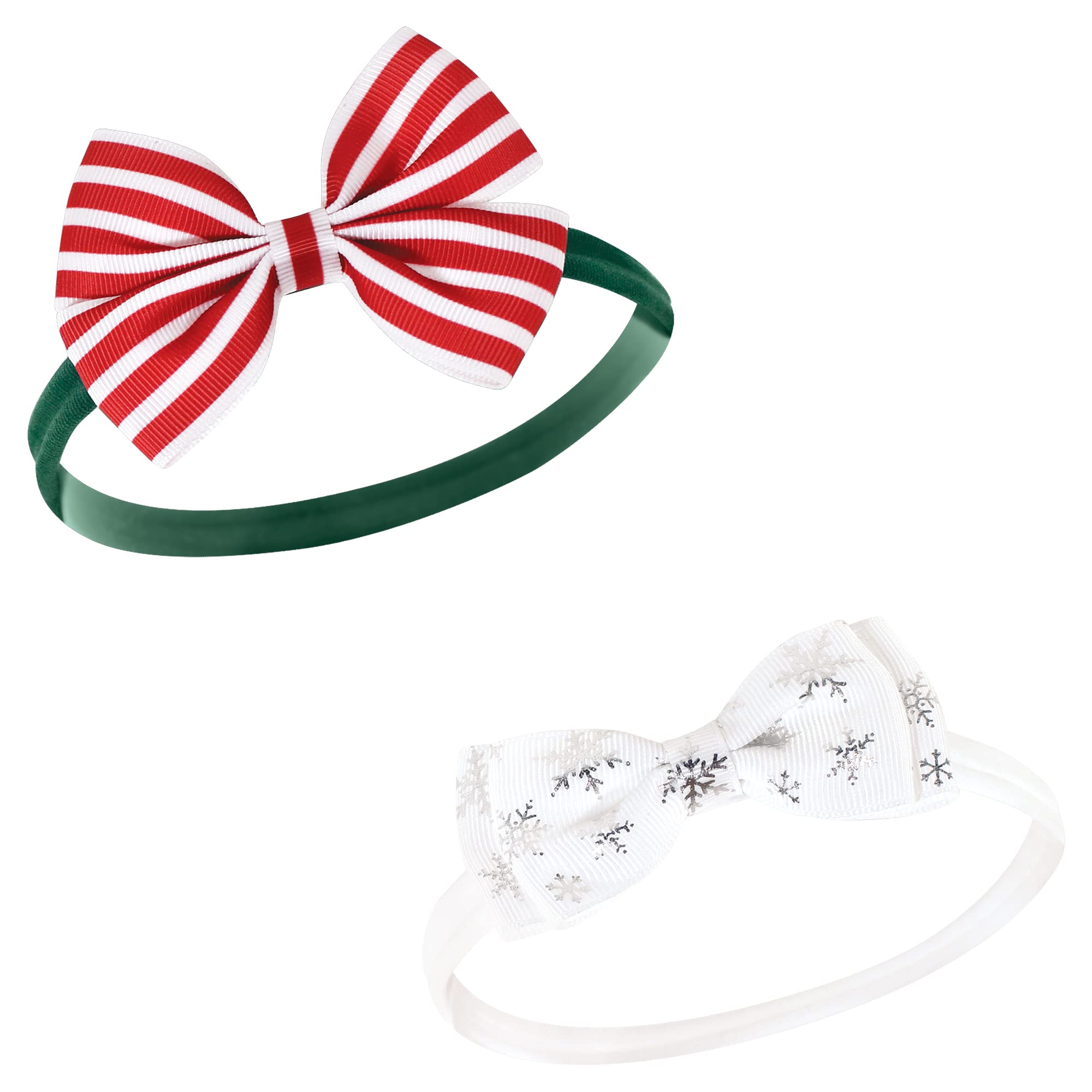 Hudson Baby Infant Girl Cotton and Synthetic Headbands, 12 Days Of Christmas Plaid, 0-24 Monate
