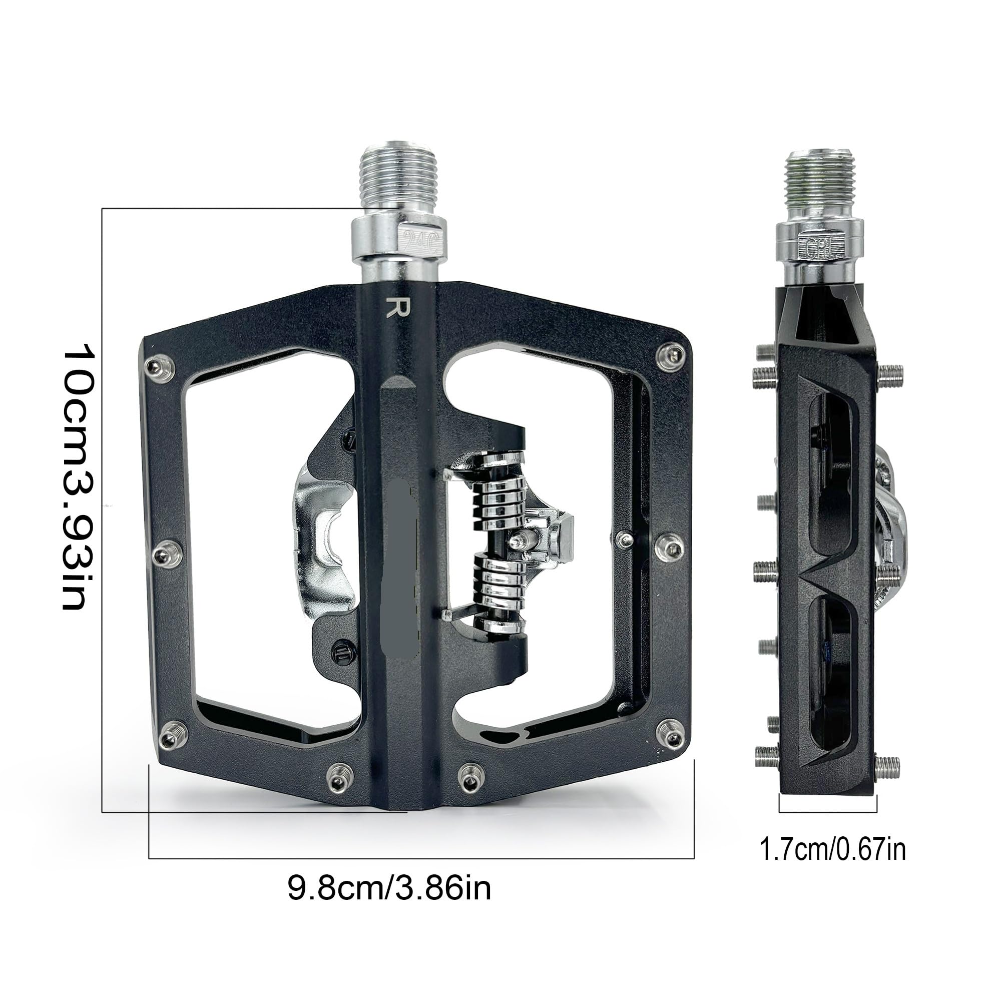 Compatible con Pedales Gineyea Dual SPD | Híbrido automático/plano, rodamiento sellado, for MTB/gravel