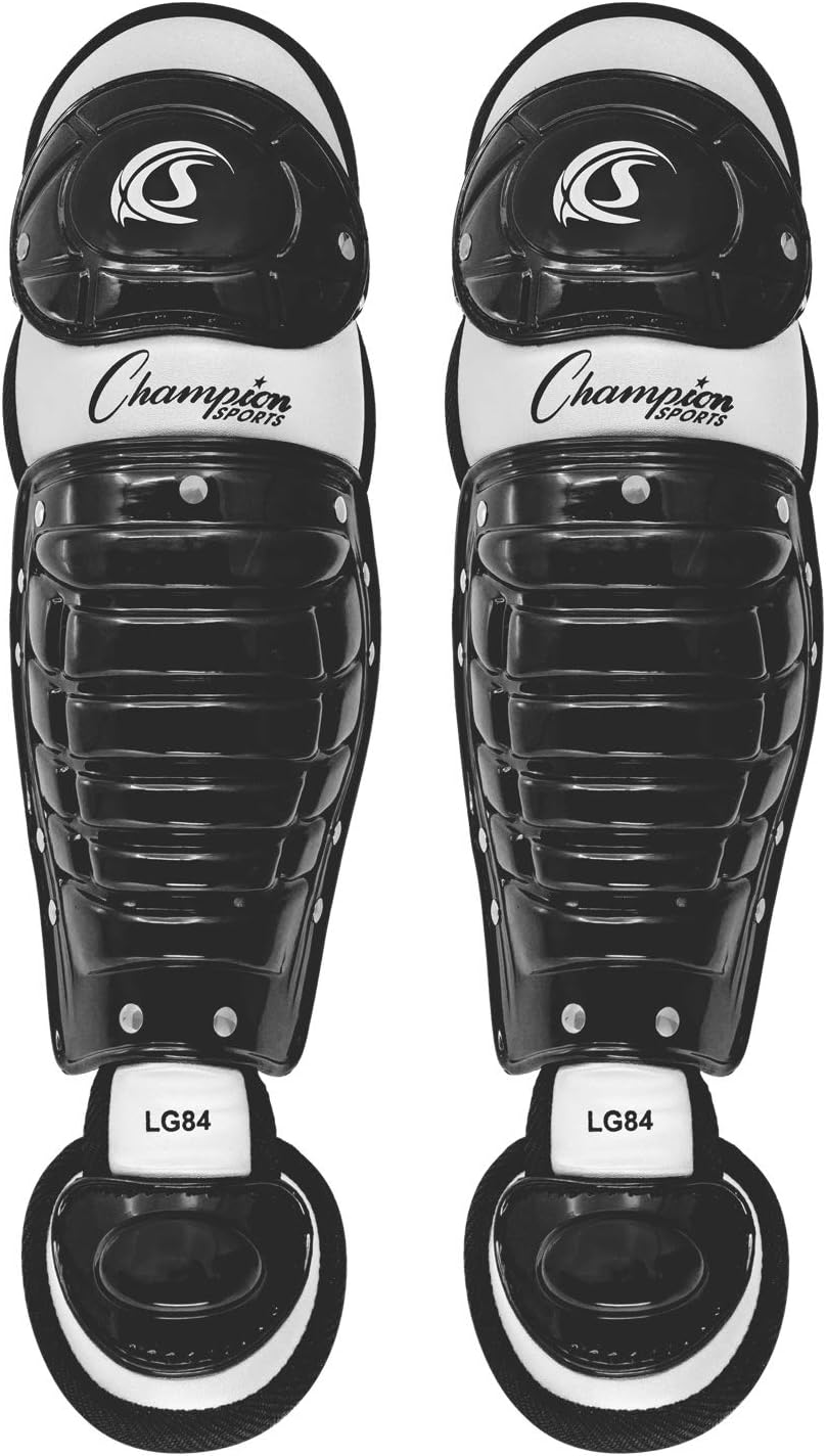 Champion Sports 11" L Single Knee Shin Guards with Wrap-Around Padding - Ages: 7-9