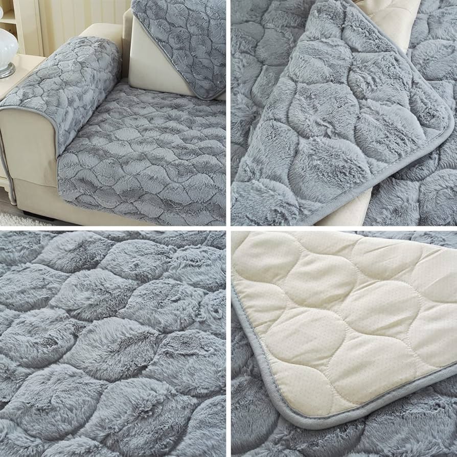 Amazon.com: vctops Luxury Faux Fur Sofa Cover Solid Color Moroccan