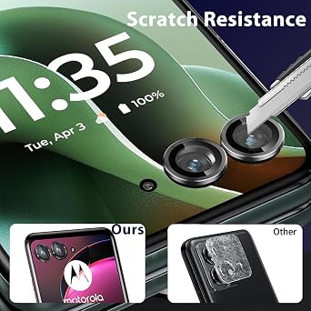 Zeking (2 Set) for Motorola Razr 60 Ultra Camera Lens Protector, Motorola Razr Ultra 2025 Camera Lens Protector Scratch-Resistant HD Clarity Ultra-Thin 9H Tempered Glass with Aluminum Edging, Individual Metal Lens Cover (Black)