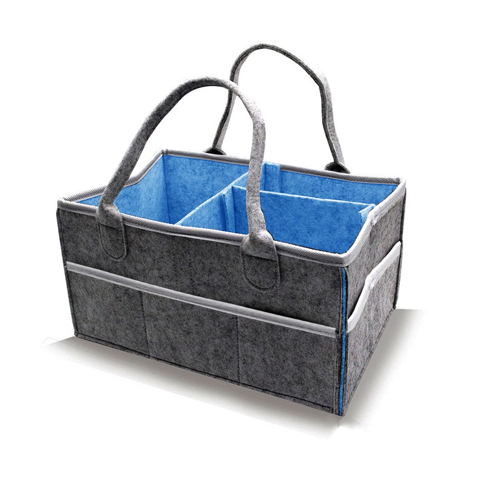 ORIJOYNA Baby Diaper Caddy Organizer Shower Basket for Newborn Boy and Girl Nursery Storage Bin and Car Organizer for Diapers and Baby Wipes(Grey)