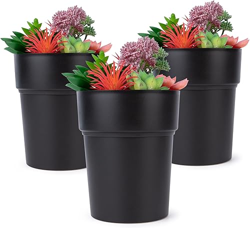 Miniatura 3 de Maceta con compartimento oculto seguro y secreto, ocultador de llaves secretas, oculta una caja fuerte secreta para llaves (negro)