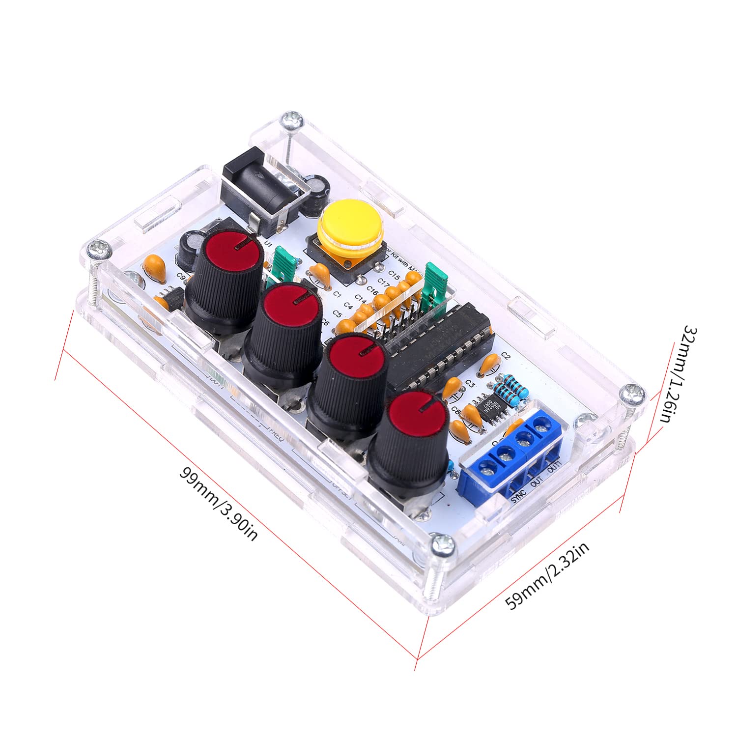 XiaoXIN MAX038 Générateur de signaux Kit de bricolage 1Hz Function 20MHz Générateur de fonctions Générateur d'ampli op haute vitesse Sinus/Triangle/Rectangulaire/Dent de scie
