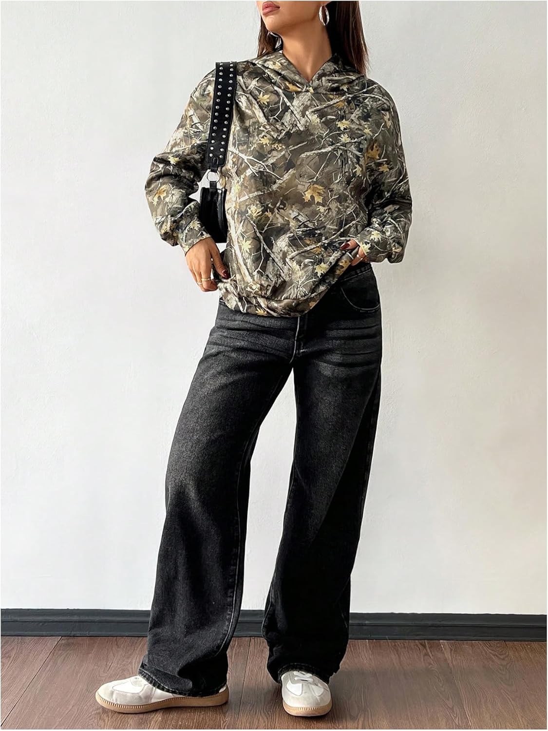 Women's Y2k Camo Hoodie Vintage Long Sleeve Loose Pullover Tops Hooded Sweatshirt Jackets Streetwear - Image 5