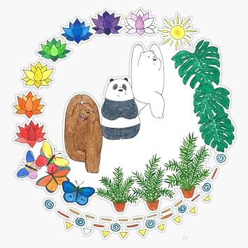 We Bare Bears Do Yoga Sticker Vinyl Bumper Sticker Decal 5"