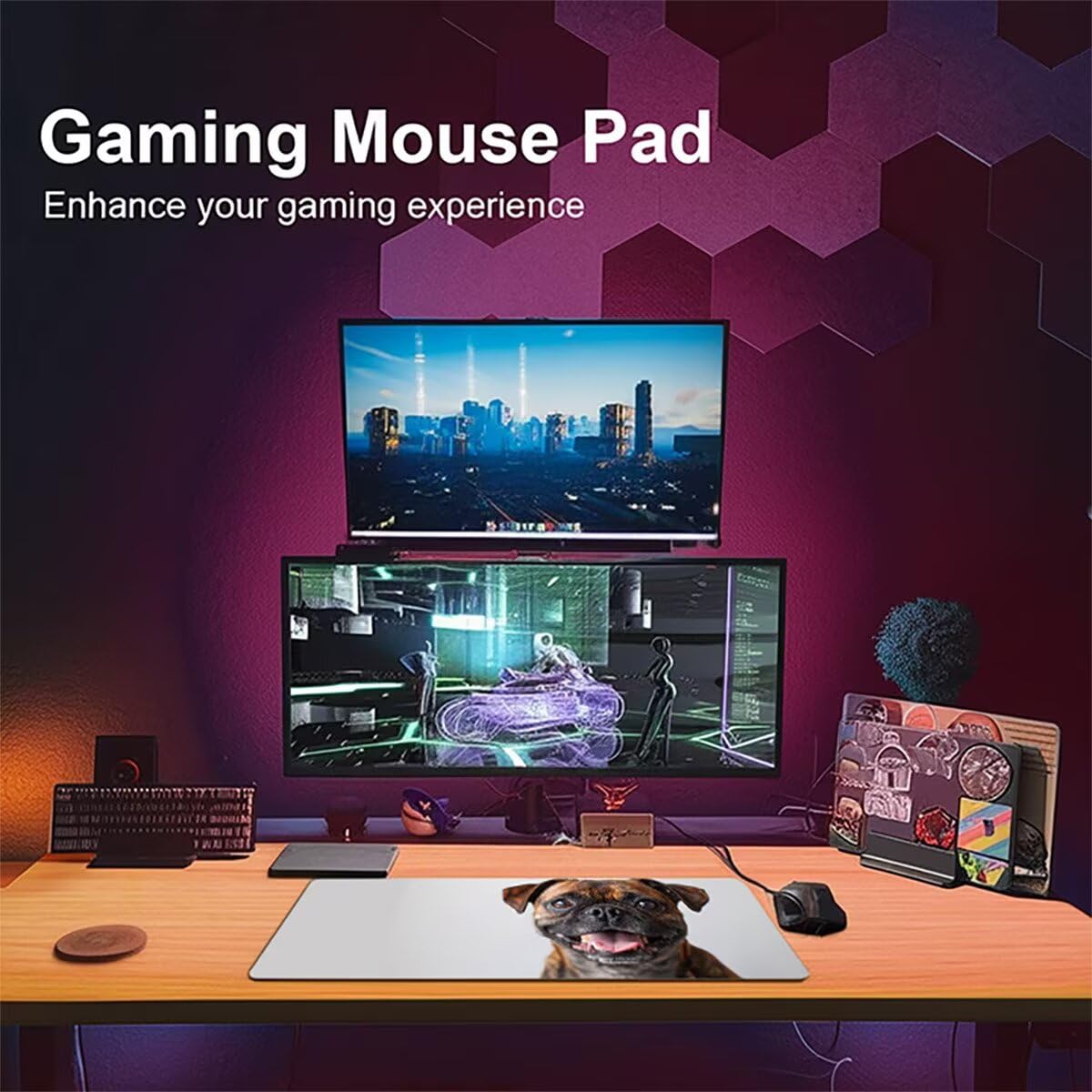 Tappetino per Mouse Gaming XXL 1200x600x3mm– Ufficio Mousepad Grande – Migliora la Velocità e la Precisione Tenuta Stabile Sottomano per Ufficio e Casa Accessori Scrivania Animale PjY9039 N-U