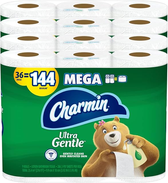 Charmin Ultra Gentle Toilet Paper, 36 Mega Rolls = 144 Regular Rolls