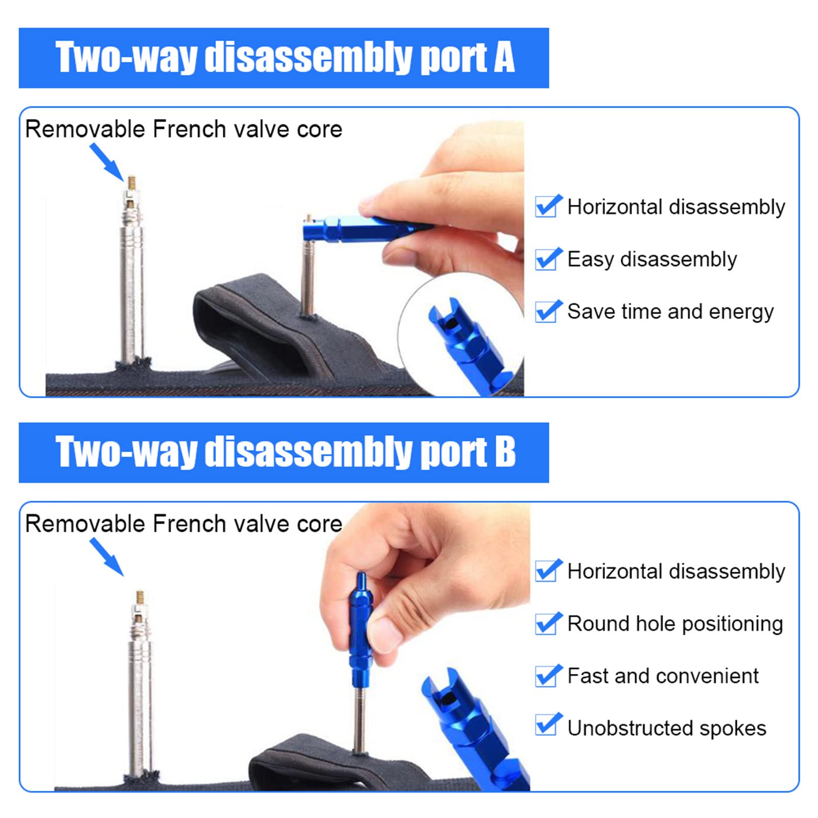 Valve Core Remove Tool RISK Valve Core Extractor Deep Section Rims Bicycle Tube Tire Valve Disassemble Remove Tools for Presta/Schrader - Image 4