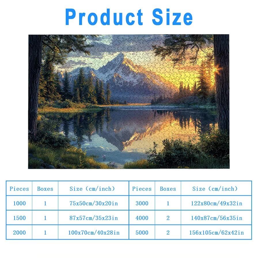 Puzzle 1000 Piezas, Puzzle Paisajes con Caja Regalo, Montaña Puzzles 1000 Piezas Adultos, Medidas: 75 x 50 cm, Rompecabezas Adultos de Madera, Rompecabezas Desafiante para Decoración Hogar, -6542