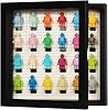 VERANI Minifigure Display Case with Base Plate - Foldable Minifigure Memorabilia Display Cabinet with Real Glass for Wall and Table Top Builiding Minifigures Small Objects Collection, Small Black