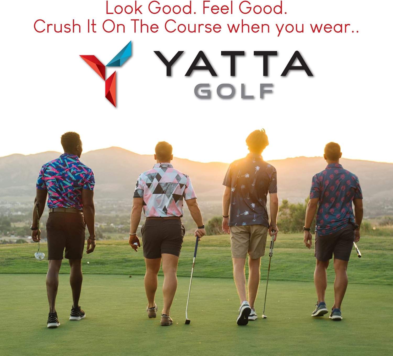 YATTA GOLF Collection Golf Polo Shirts - Athletic Fit, Wrinkle Resistant, Moisture Wicking, Casual Polo Shirts for Men