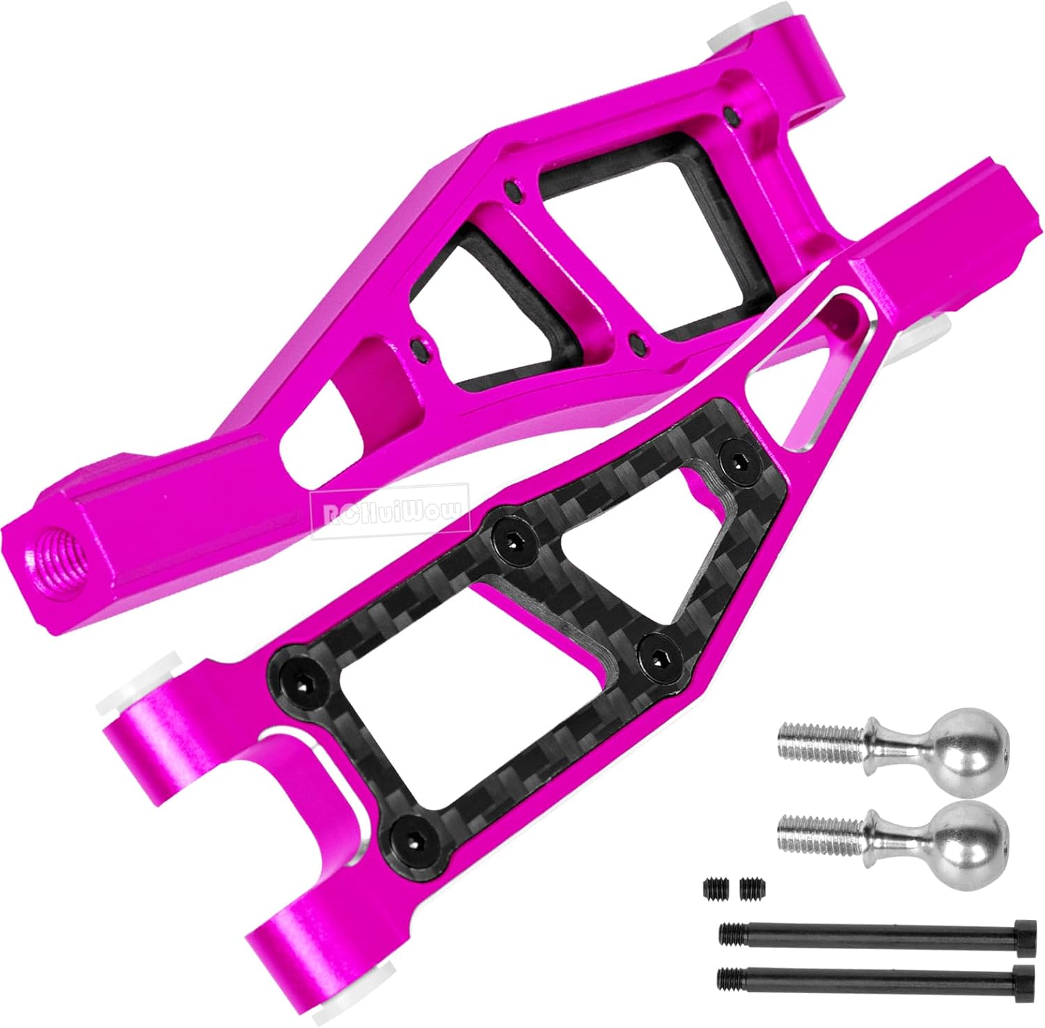 RC Alloy Front Upper Suspension Arms Upgrades Part for 1/8 Kraton 6S BLX,Outcast 6S BLX,Talion 6S BLX, Notorious 6S BLX,Aluminium Front Upper A Arms w/Pivot Balls,2pcs,Pink