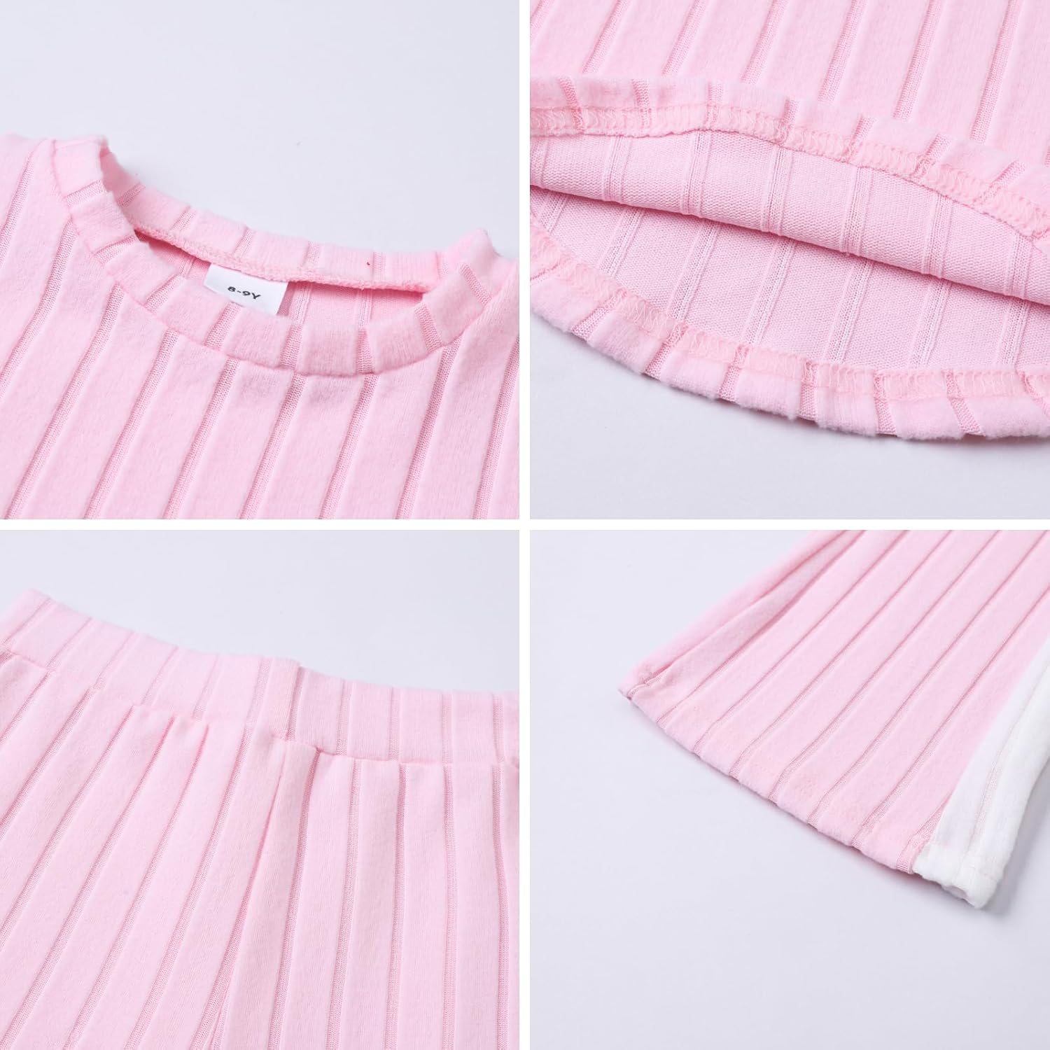 Girls 2PCS Outfits Short Sleeve Smile Tops & Flared Pants Summer Trendy Kids Clothes Teen Girls Clothing Set 8-13Y - Image 7