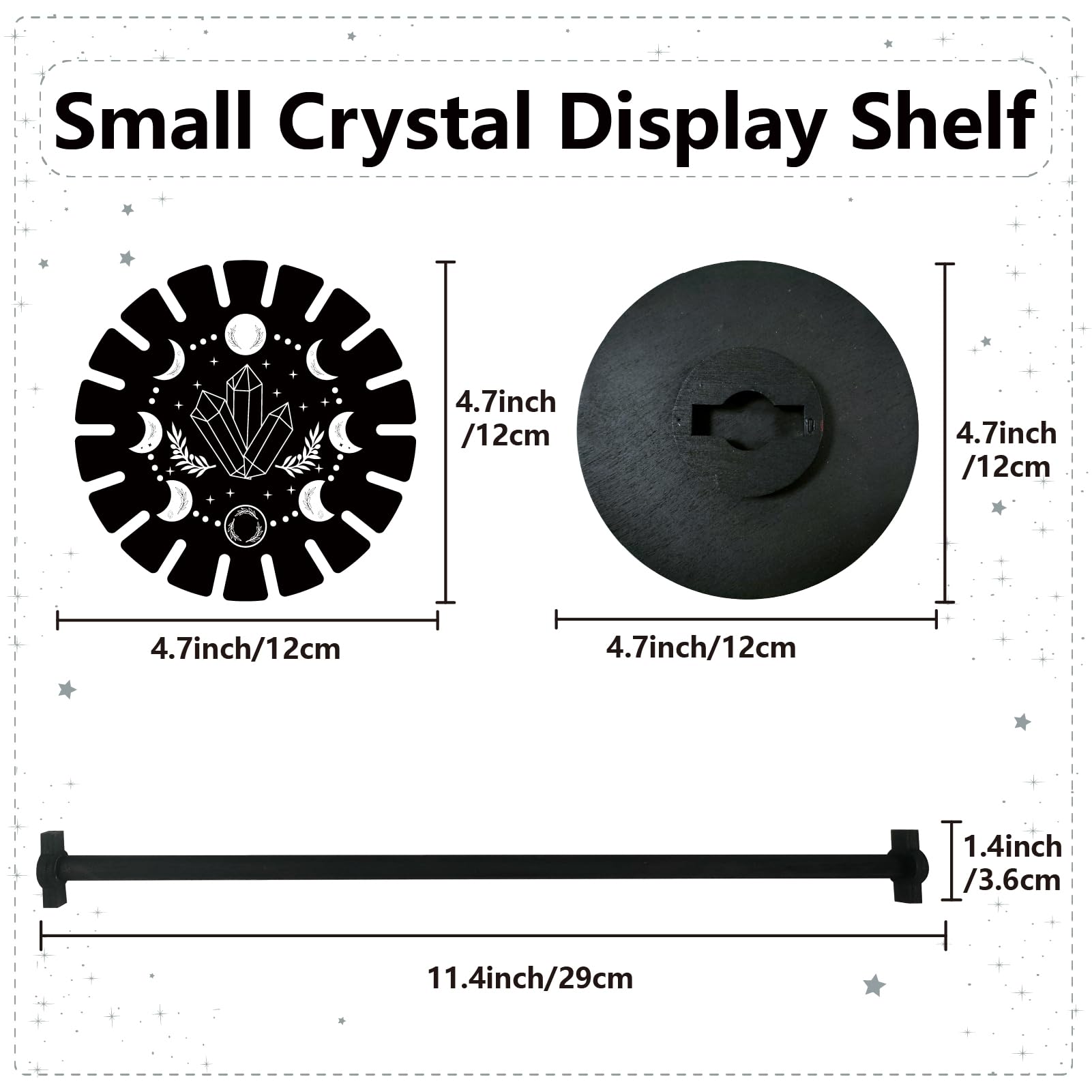 Support En Cristal Papillon Et Lune - Présentoir Ésotérique Pour Pendules Et Pierres