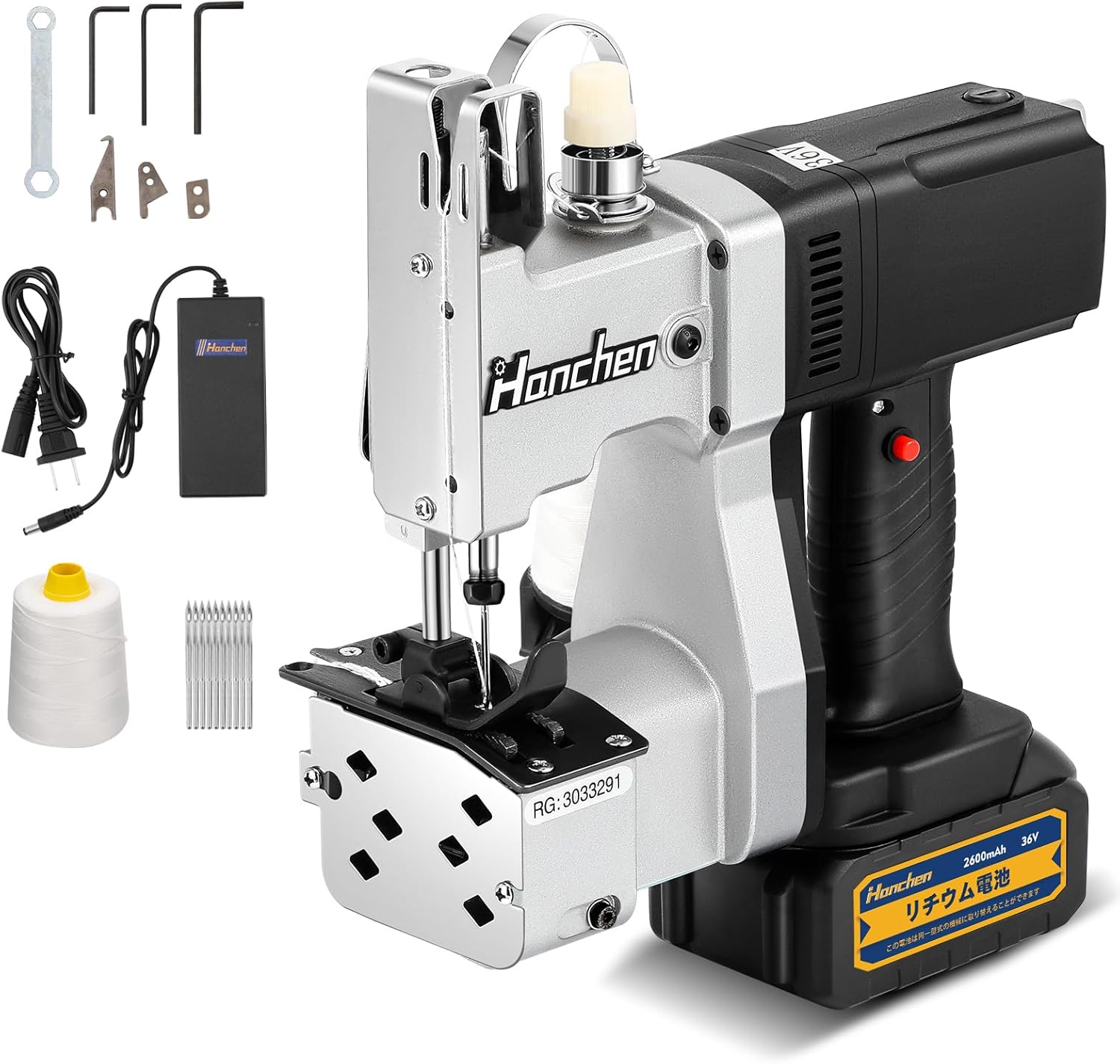 Amazon Hanchen ポータブル袋縫ミシン 電池式 リチウム電池バッグミシン コードレス袋縫いミシン バッグ閉鎖機 厚手対応 0.