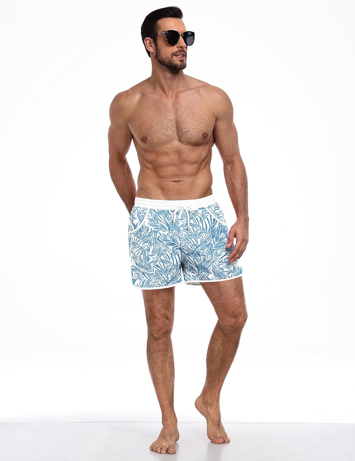 COOFANDY Men's Swim Trunks Quick Dry Swimsuit Color Block Board Short Bathing Suit Swimwear with Mesh Liner - Image 3