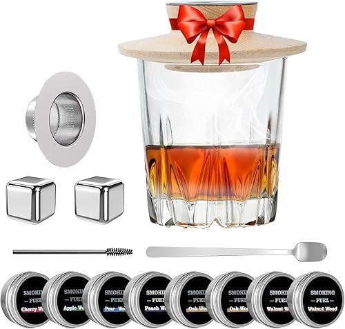 Kit de ahumador, kits de ahumar cócteles antiguos, kit de ahumadores de cócteles de whisky con antorcha, 8 sabores para cócteles, whisky, amantes