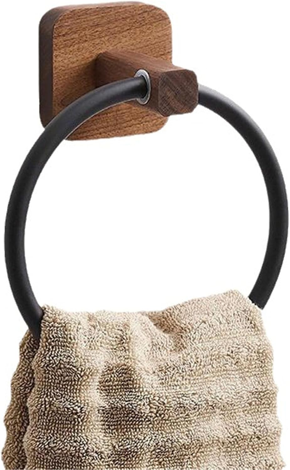 Towel Ring Creative Wooden Towel Ring Bathroom Round Rack for Bath, Kitchen, Hotel