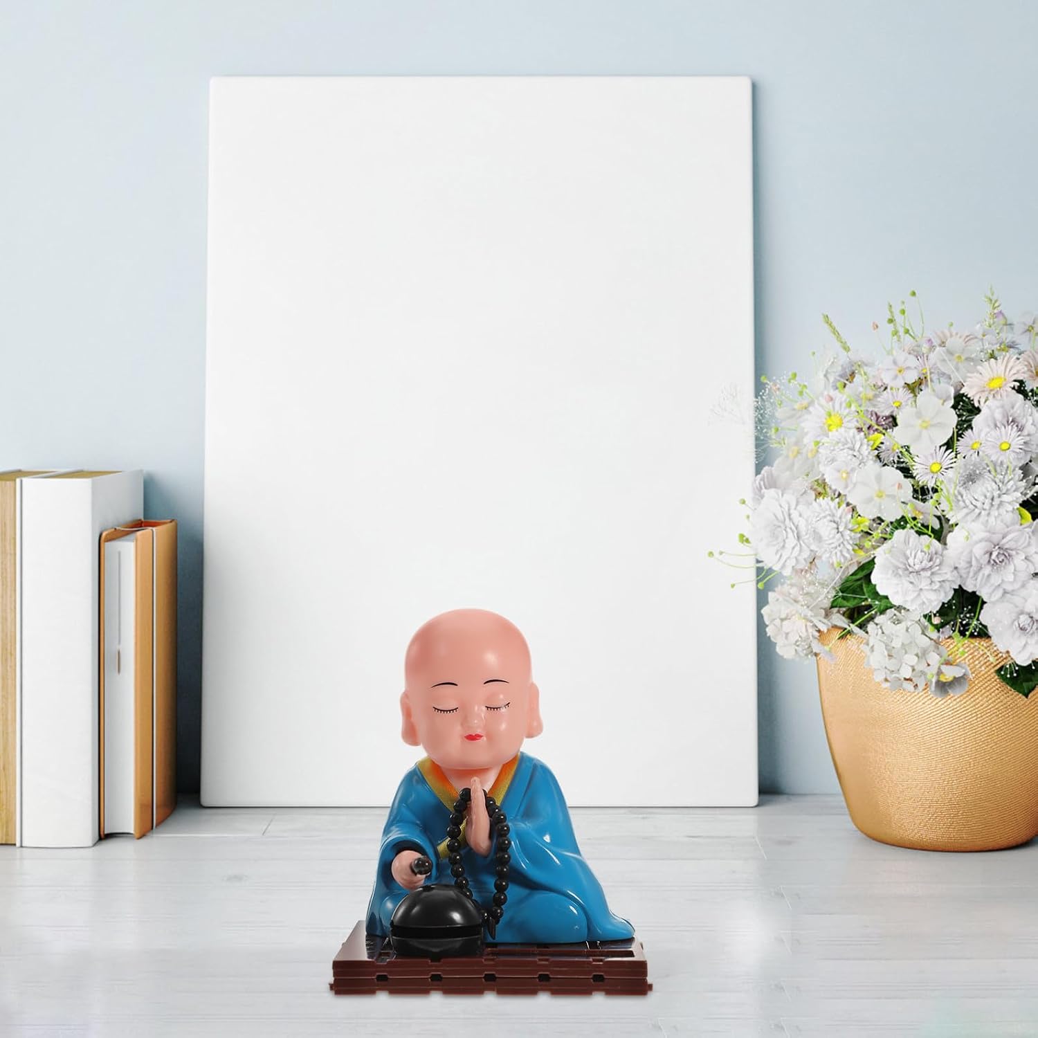ABOOFAN Solar Powered Small Monk Figurine Car Dashboard Decor ABS image 4