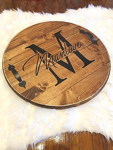 Miniatura 2 de Personalized Serving Tray, Wood Ottoman Tray, Rustic Tray, Decorative Tray With Handles, Wooden Tray