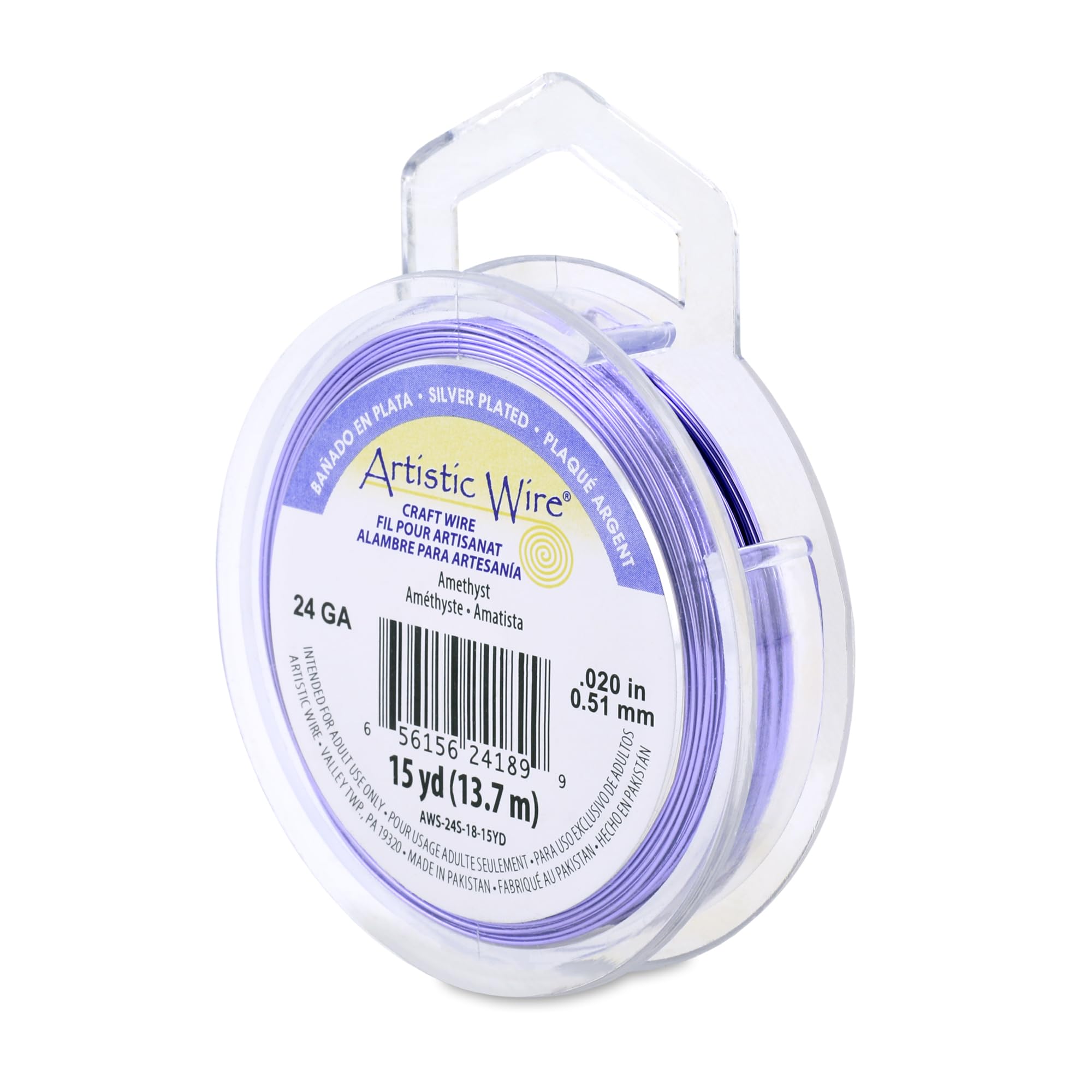 Câble plaqué Argent Améthyste durable et Calibre 24 flexible Beadalon Chantiers