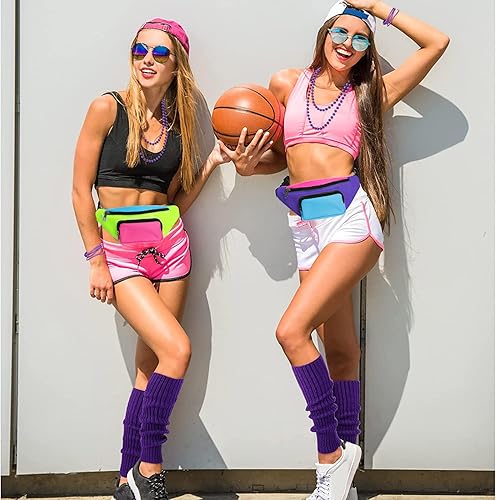 Miniatura 6 de Riñonera retro de los años 80 para mujeres, hombres y niños, accesorios de los años 80, disfraces de los años 90 para mujeres, fiestas, viajes,