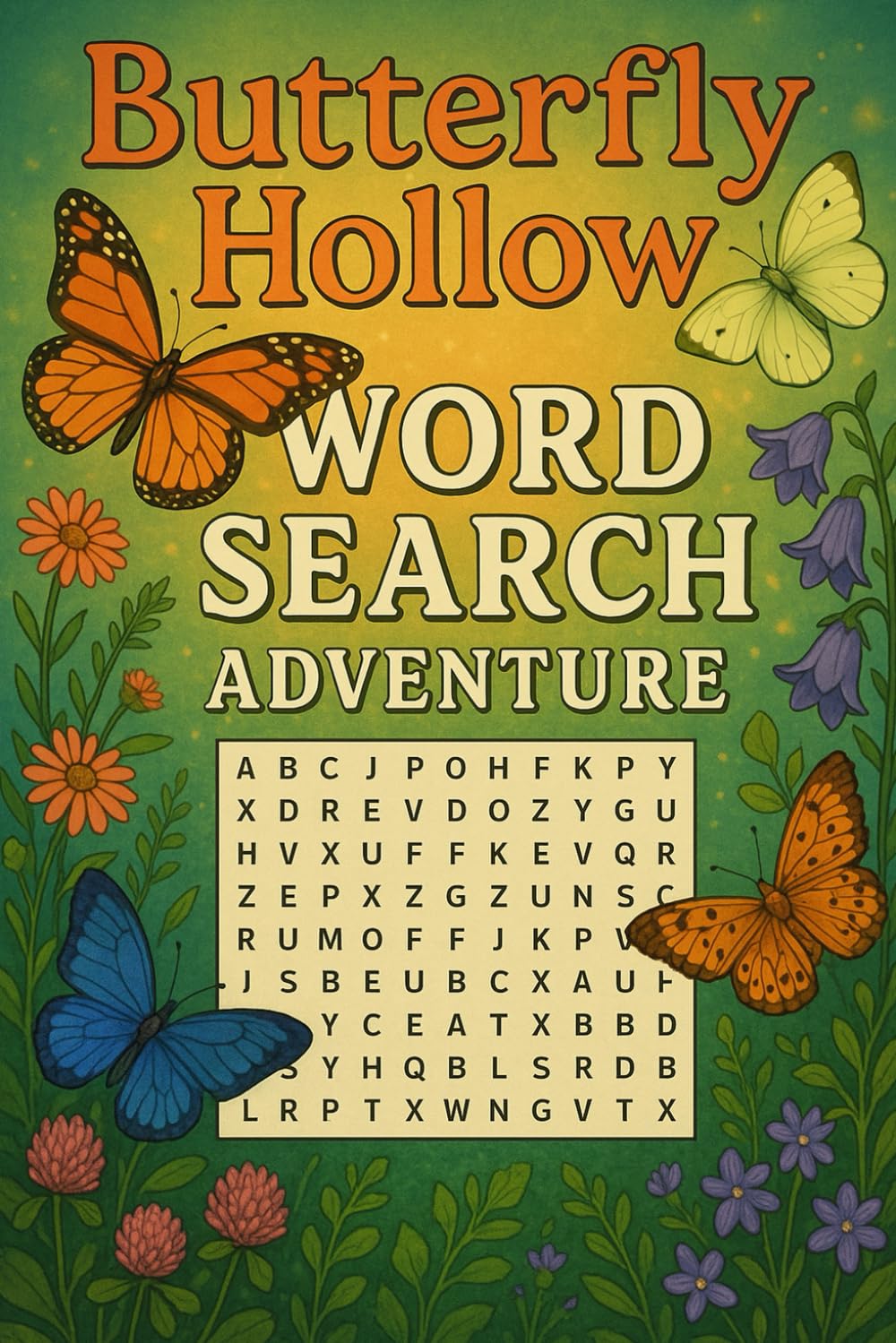 Butterfly Hollow Word Search Adventure: Easy-to-Read Print About Butterflies, a Fun and Relaxing Large Print book Puzzle for Adults, Teens, and Kids
