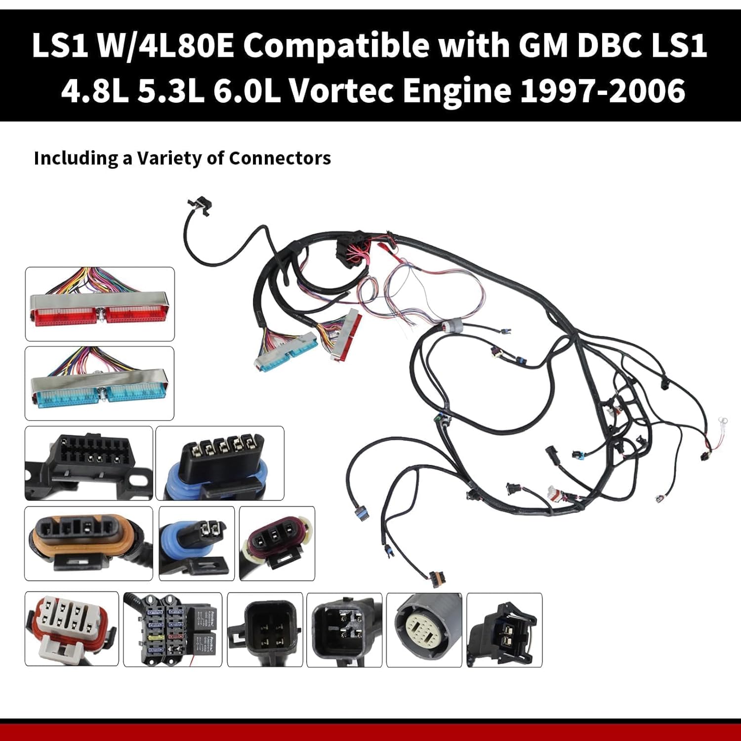 4L80E Stand Alone Wiring Harness Compatible with DBC LS1 1997-2006 w/ 4L80E 4.8L 5.3L 6.0L Vortec Engines Drive by Cable Throttle Body