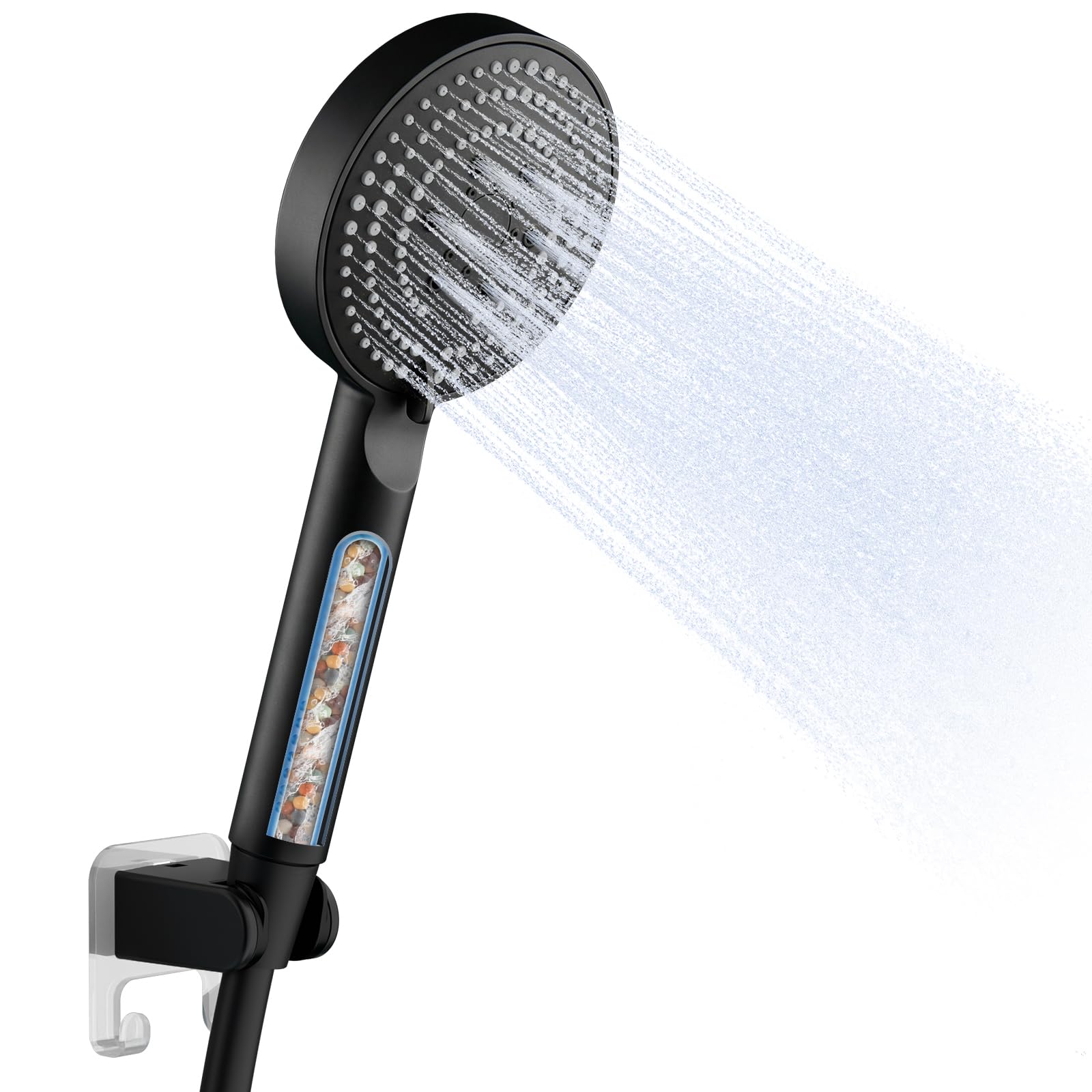 OFFO Alcachofa Ducha con Manguera de 1.6 m, Alcachofa de Ducha con Filtro Antical, Cabezal Ducha Alta Presion con 6 Modos de Chorro, Shower Head Filtración Múltiple, Fácil de Limpiar, Cromo — view 12