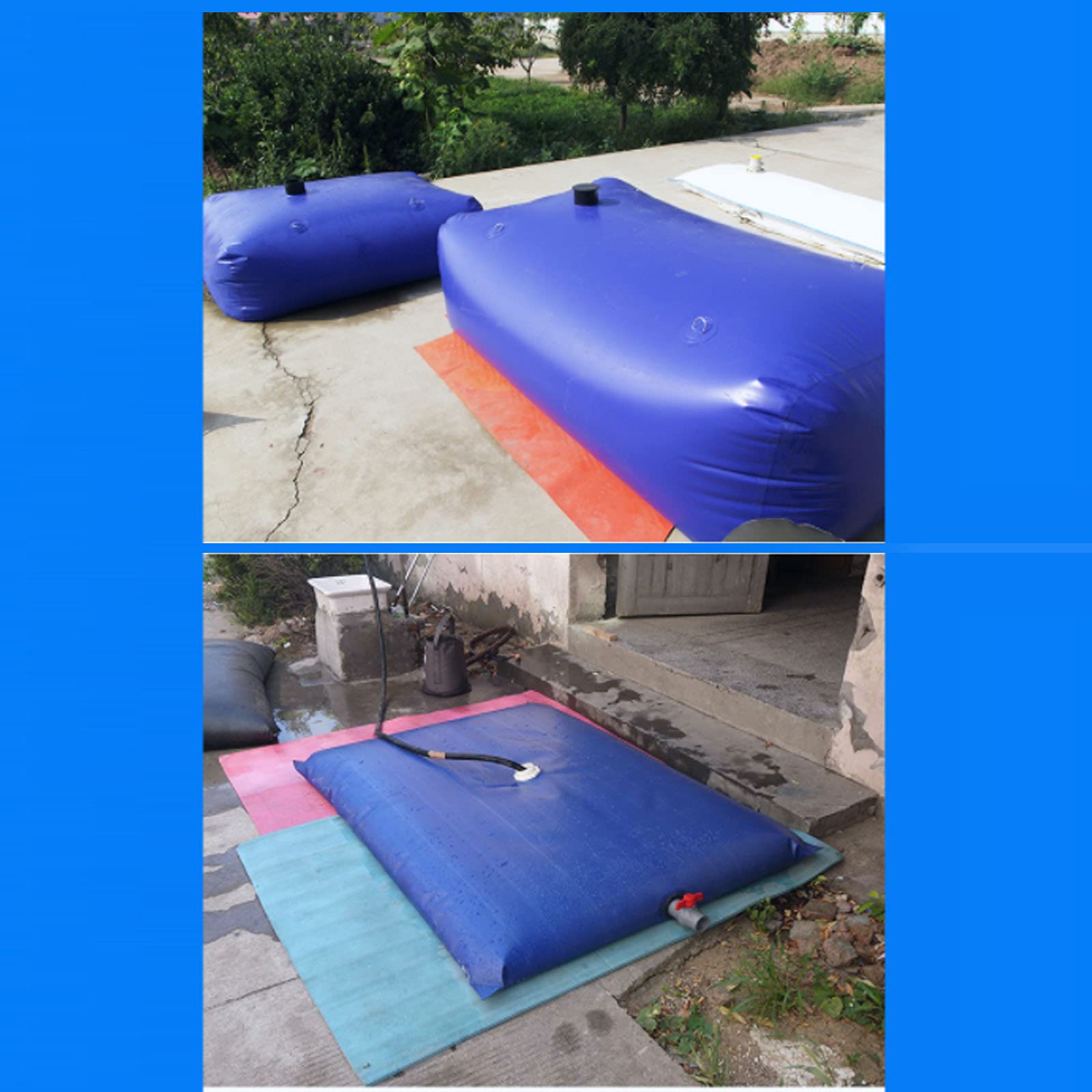 Sacca d'Acqua Pieghevole Serbatoio d'Acqua Mobile di Emergenza Materiale in PVC Antigoccia Resistente all'Usura Adatto per la Resistenza alla siccità nelle,1.5 * 1.2 * 0.6 1000L