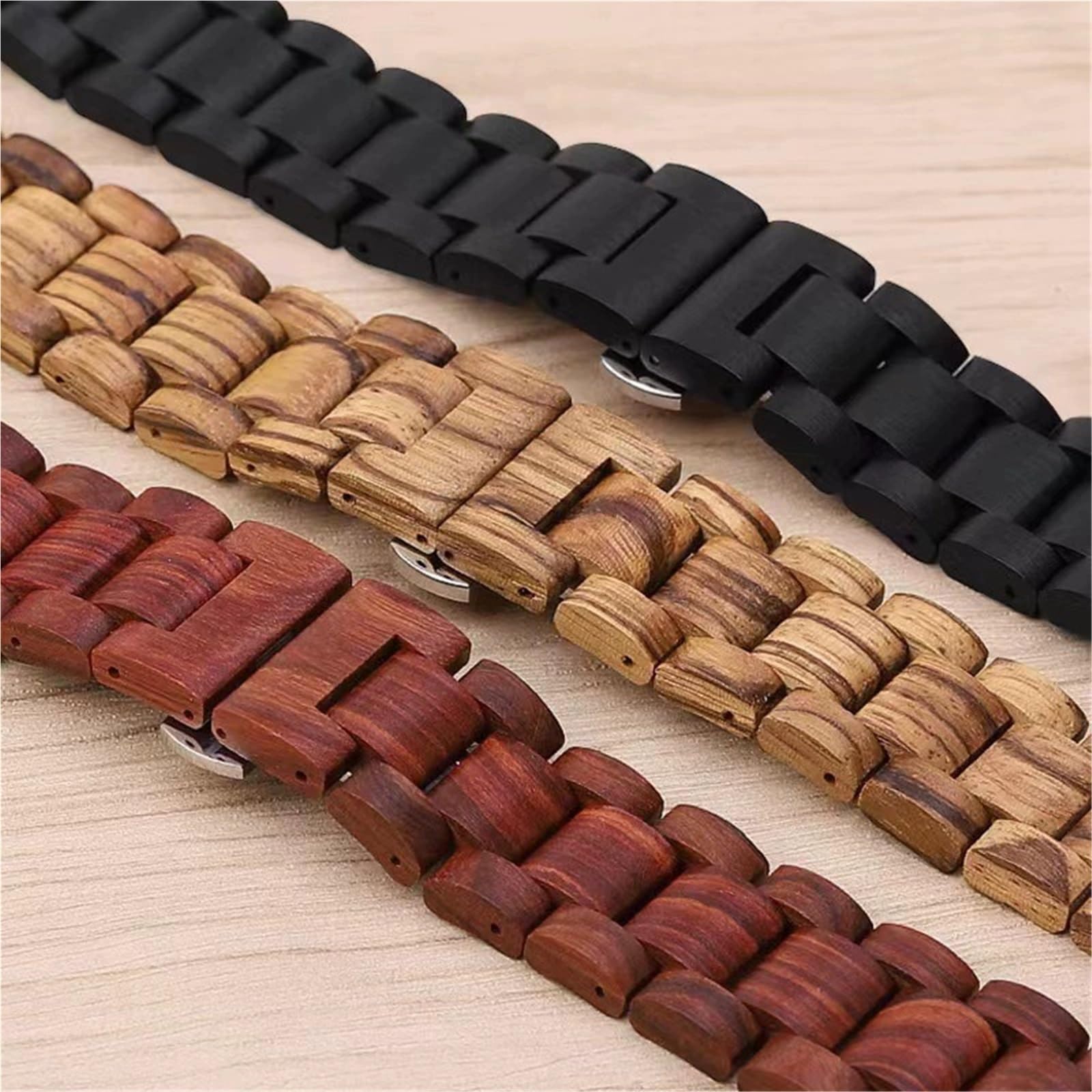 Cinturino di ricambio classico in legno a sgancio rapido da 20 mm 22 mm, cinturino da lavoro retrò e confortevole