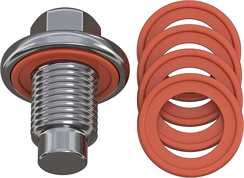 Miniatura 11 de Tapón de drenaje de aceite de acero M12x1.75 con 5 juntas de goma – Reemplazo de 12mm