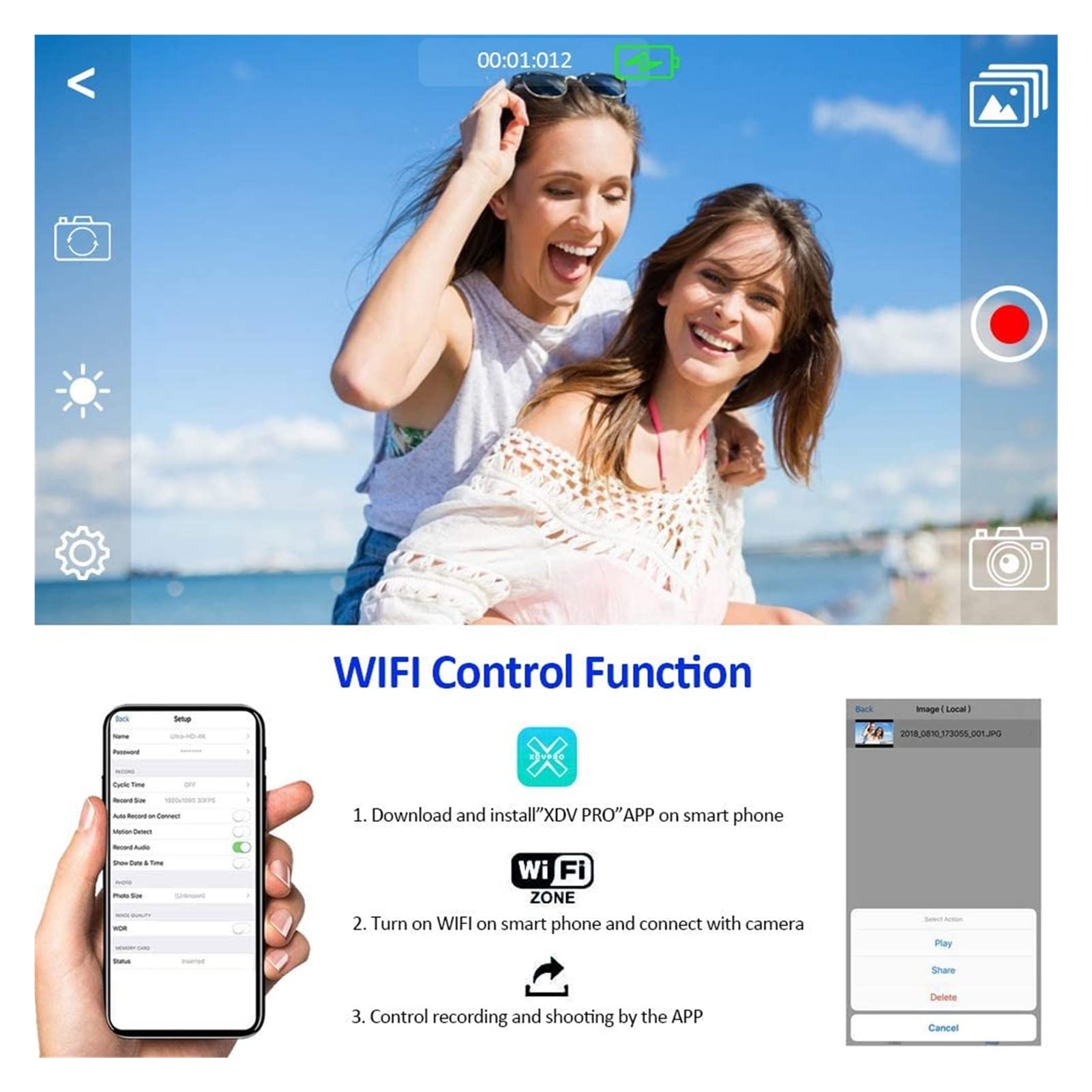 Videocamera, Streaming Live di videocamera 4K for la Registrazione Vlog 4 8mp WiFi 30x Fotocamera del registratore Touch Screen da 3,0 Pollici Digitale(128GB SD Card)