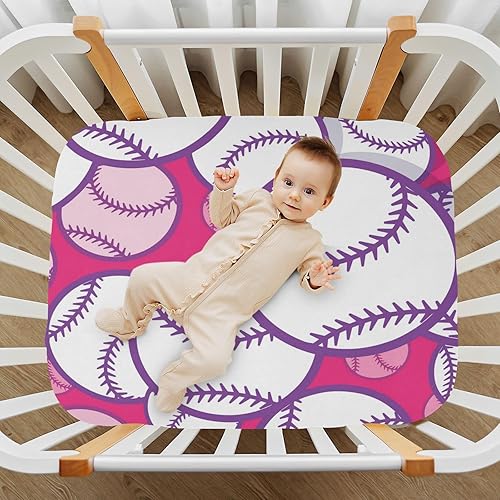 Miniatura 7 de Sábanas de moisés para niños y niñas, diseño de pelota de béisbol y sóftbol, color rojo, sábanas para cunas de bebé, sábana de juegos para niños,