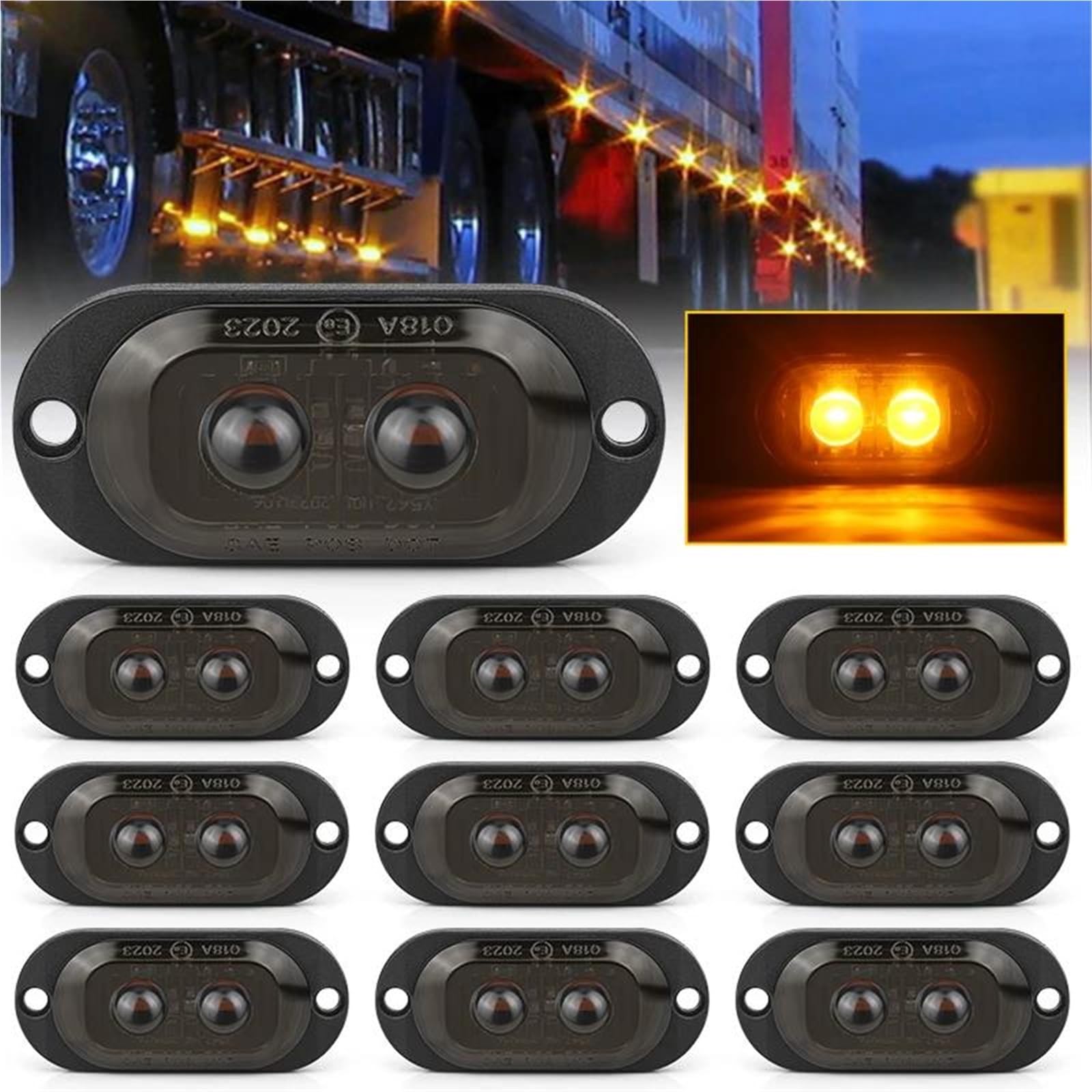 Freccia Auto Luce Posizione Laterale Del Rimorchio LED Luce Segnalazione Indicatore Luce Ingombro Per Camion RV Camper Marcatore Indicatore Laterale(4 LED White)