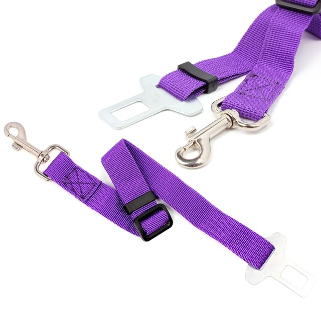 Foto 5 de 6 de Neuftech Ajustable Cinturones de Seguridad Perros de Mascotas para Coche - Violeta