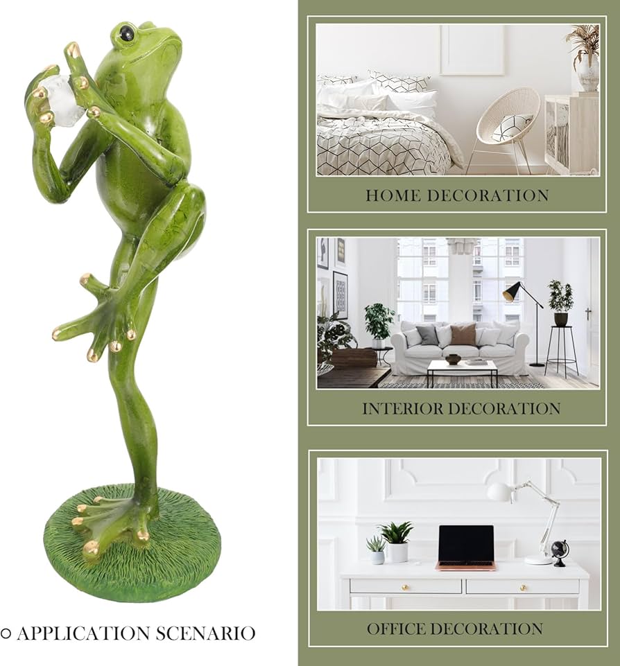 Amazon.co.jp: SEWACC スポーツ7カエル7置物7野球7カエル7像7